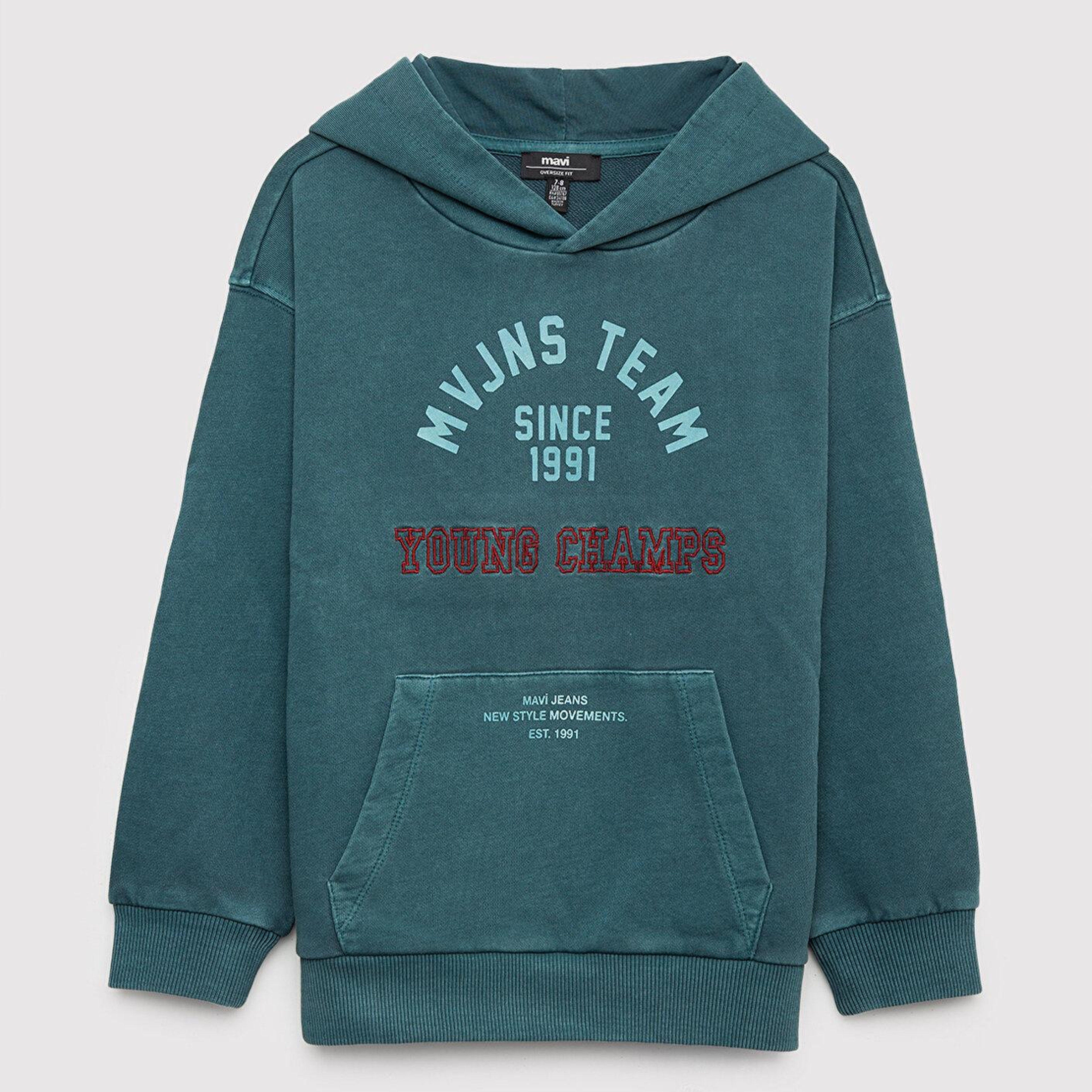 Mavi Kapüşonlu Yeşil Sweatshirt 6S10184-71932