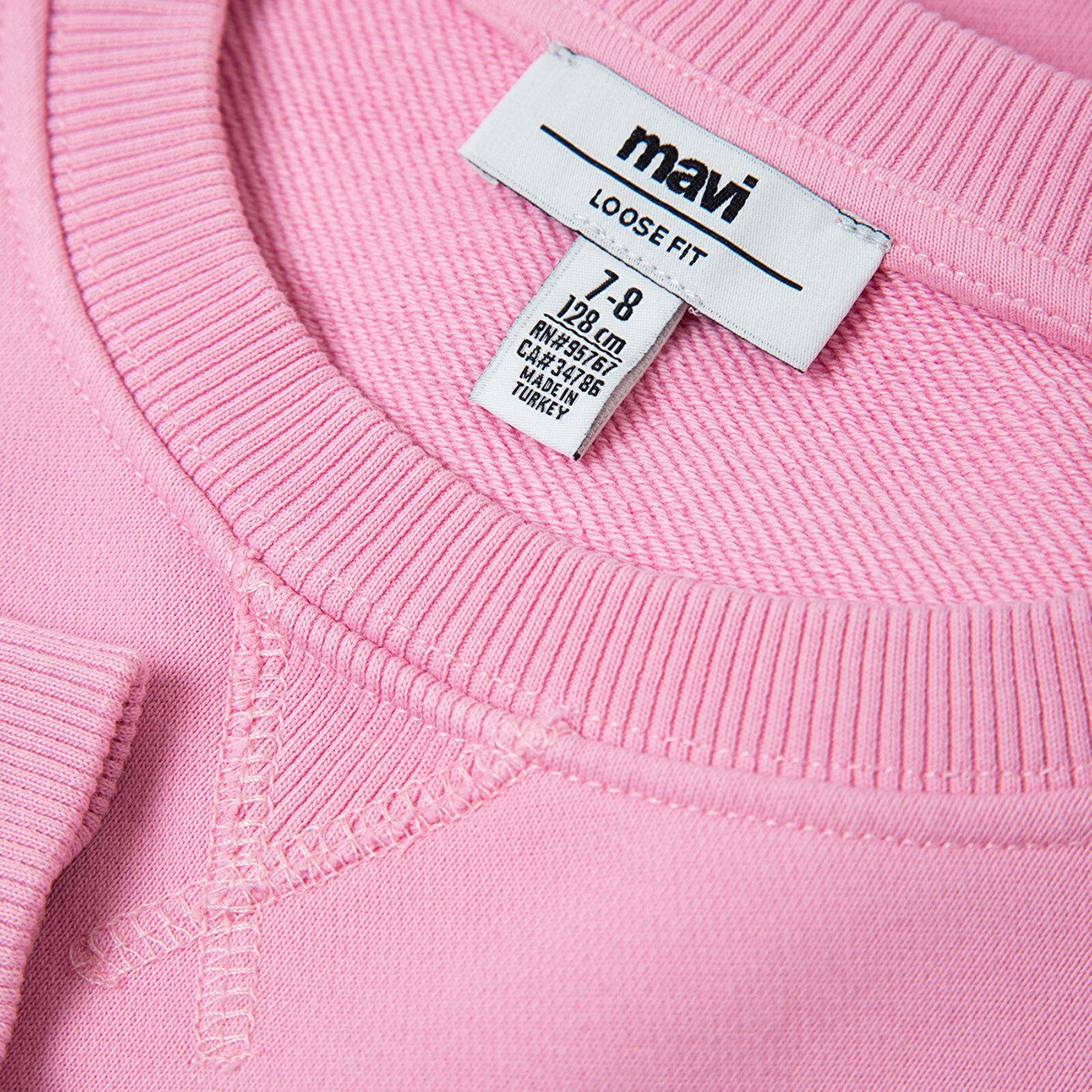 Mavi Kapüşonlu Pembe Sweatshirt 7S10190-71015