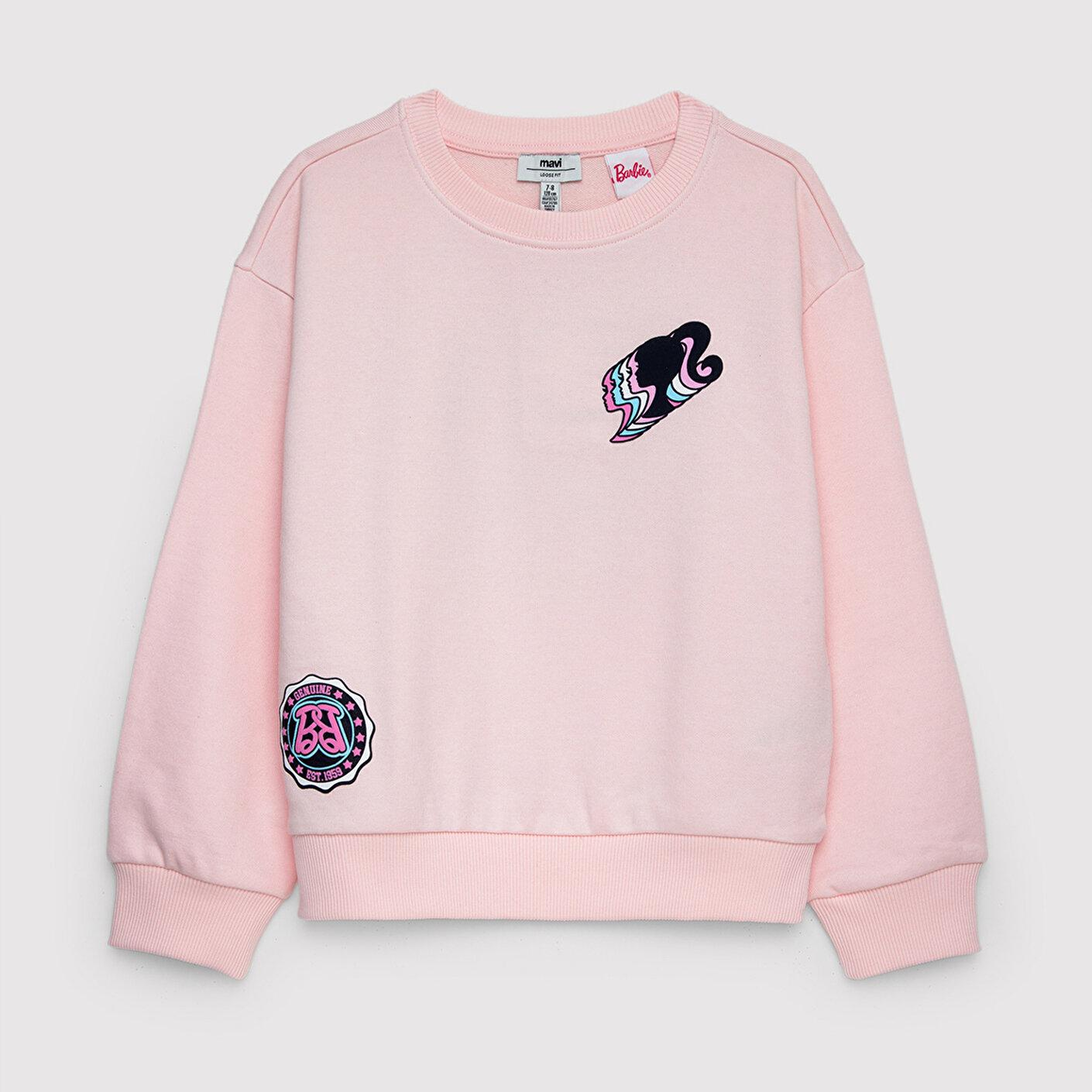 Mavi Barbie Baskılı Kapüşonsuz Sweatshirt 7S10209-90773