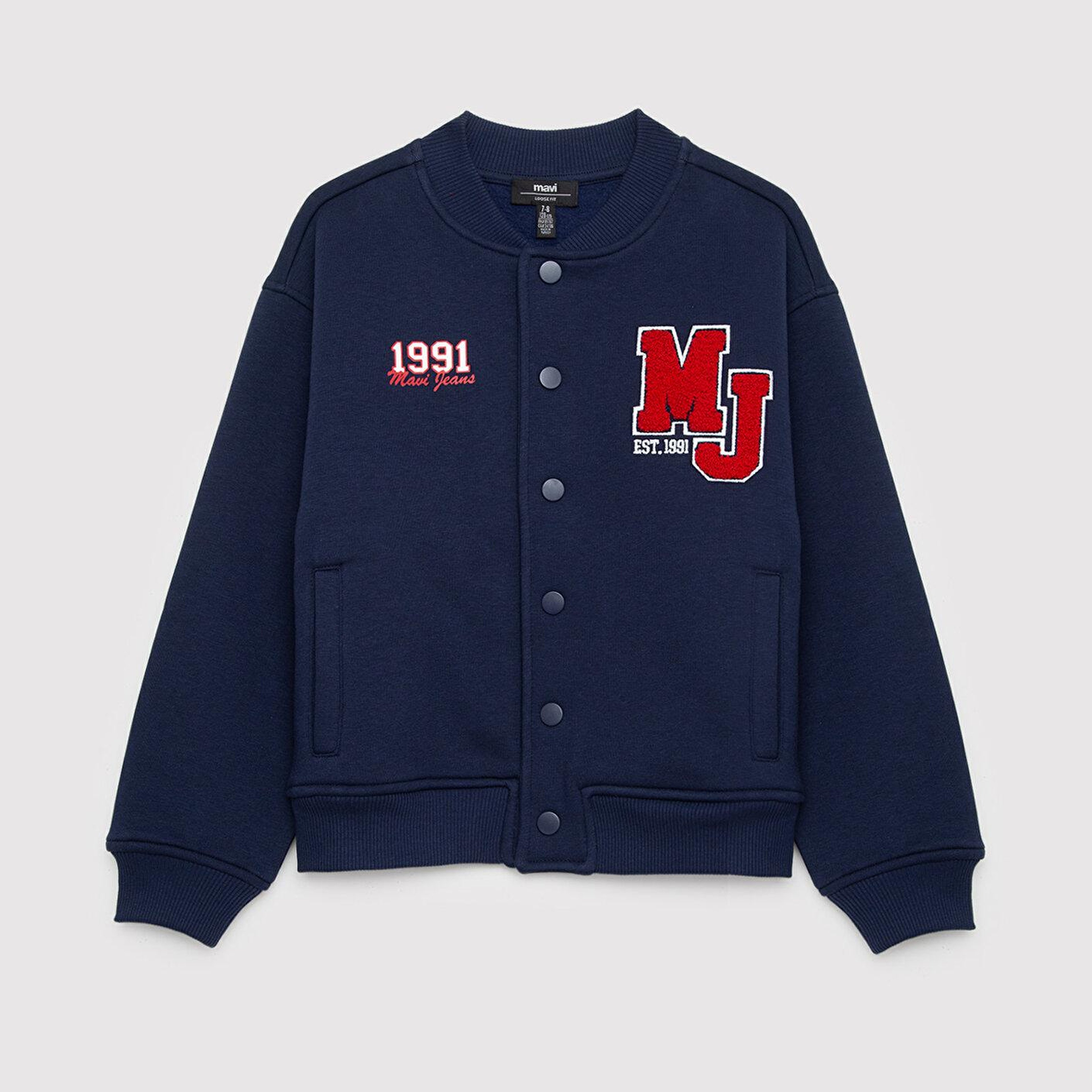 Mavi MJ Logo Nakışlı Lacivert Bomber Ceket 6S10190-84371