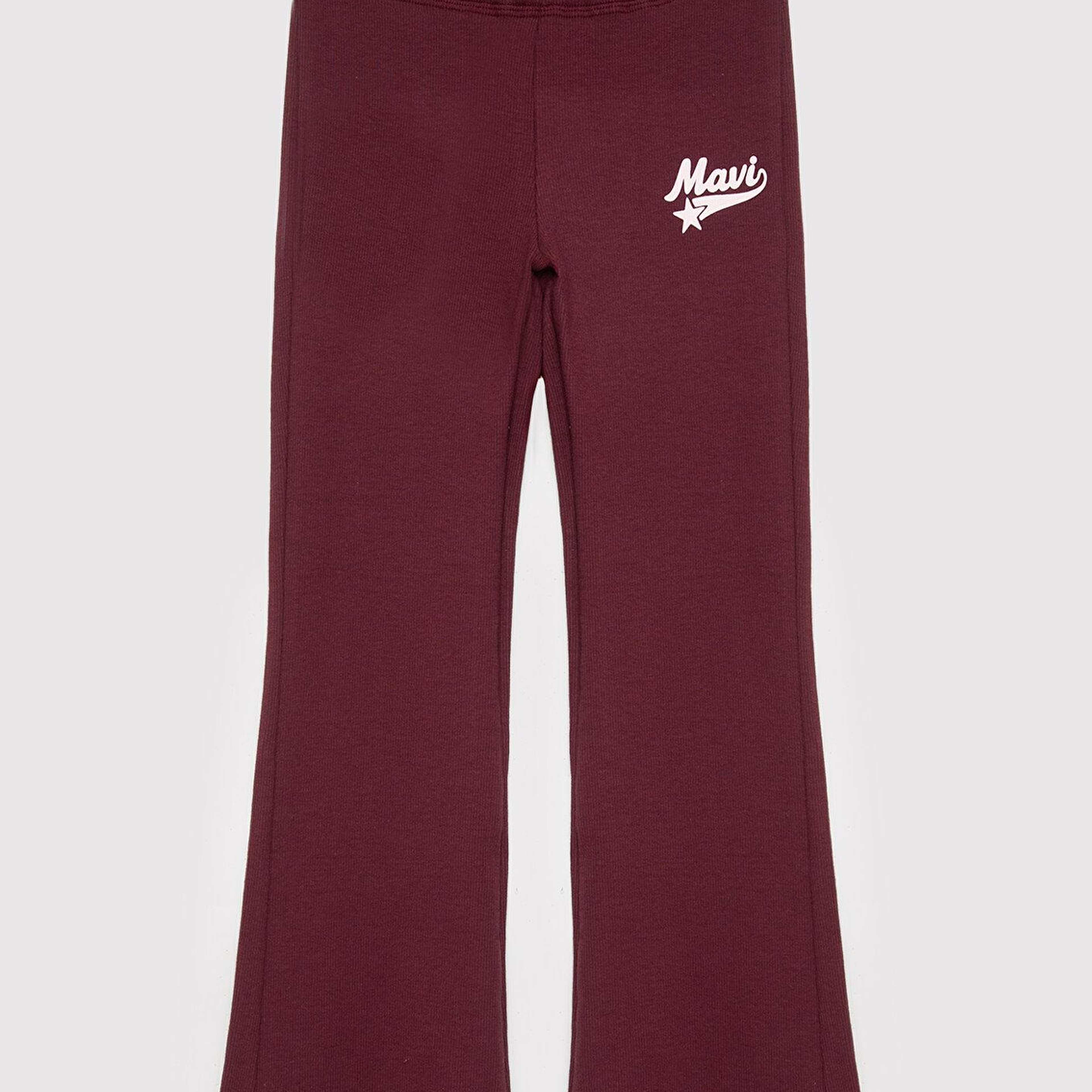 Mavi Mavi Logo Baskılı Bordo Tayt 7010063-87830