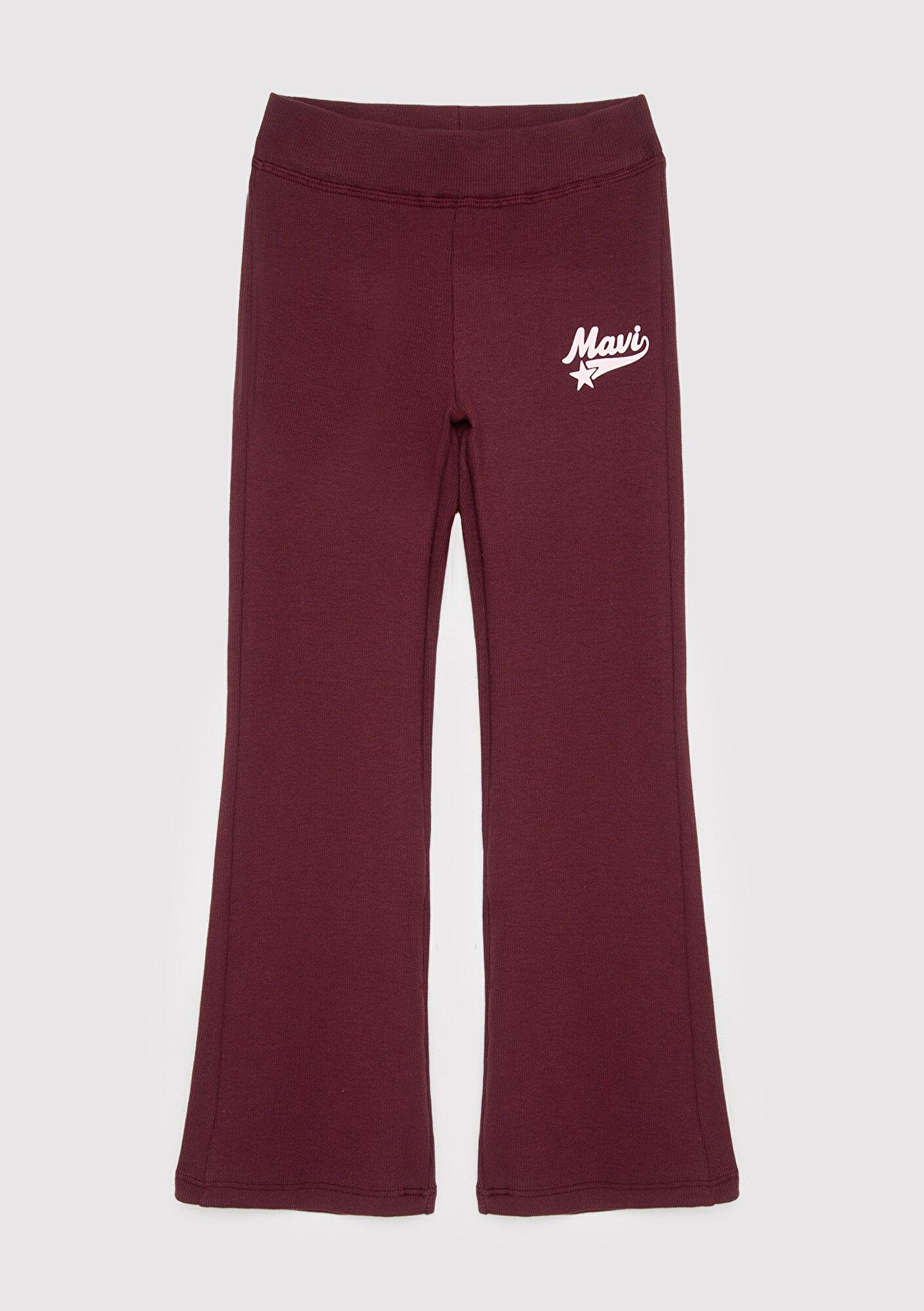 Mavi Mavi Logo Baskılı Bordo Tayt 7010063-87830