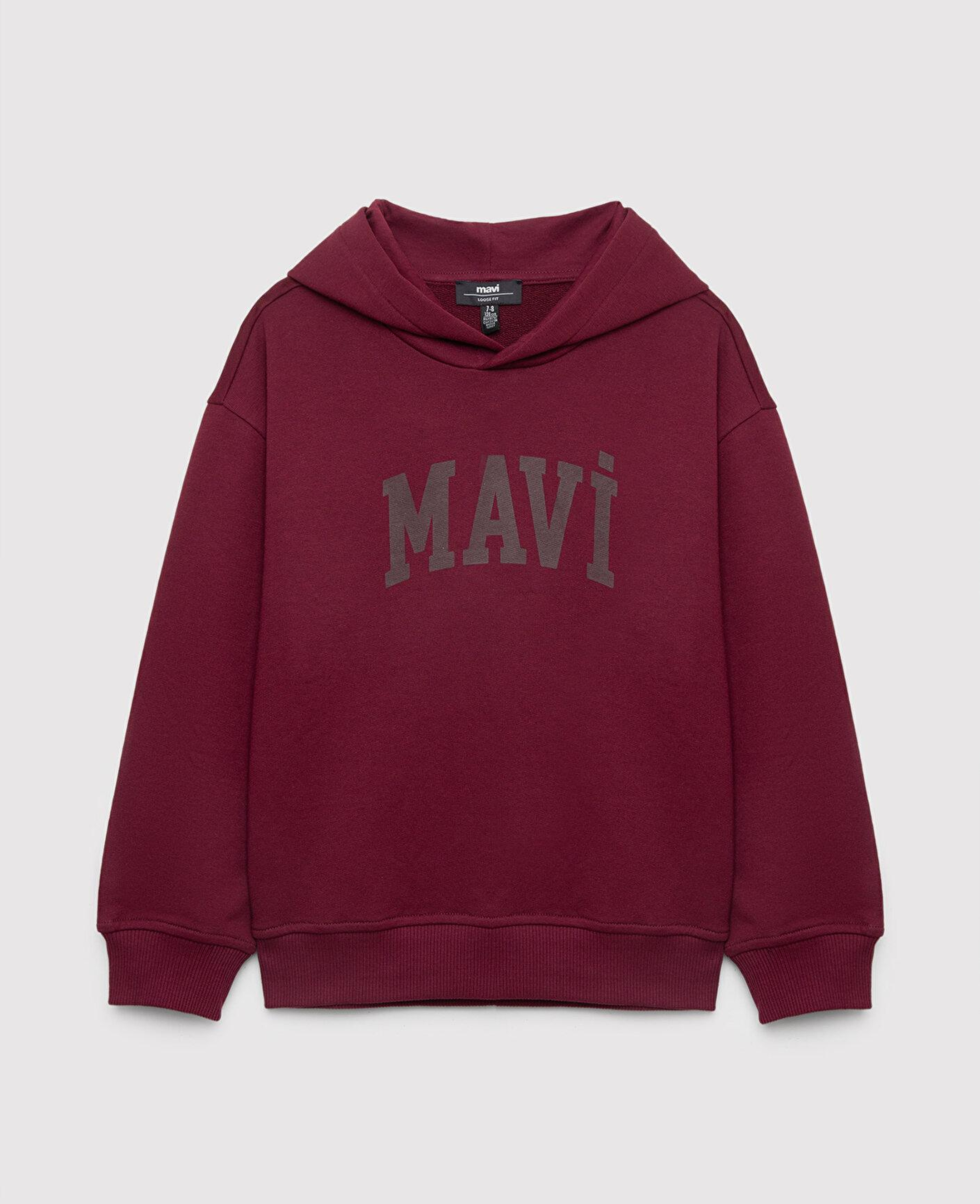 Mavi Kapüşonlu Bordo Sweatshirt 6S10143-70394