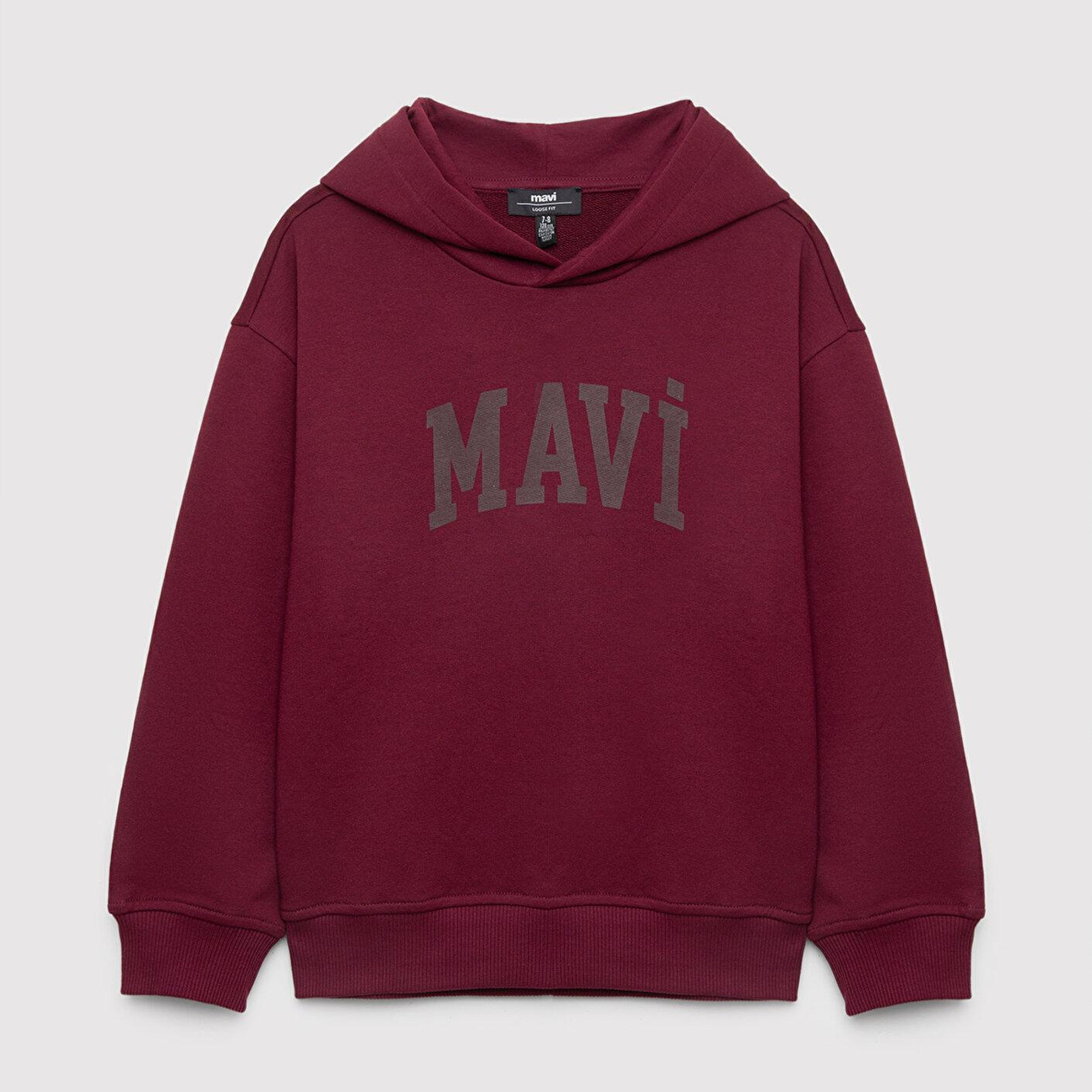 Mavi Kapüşonlu Bordo Sweatshirt 6S10143-70394