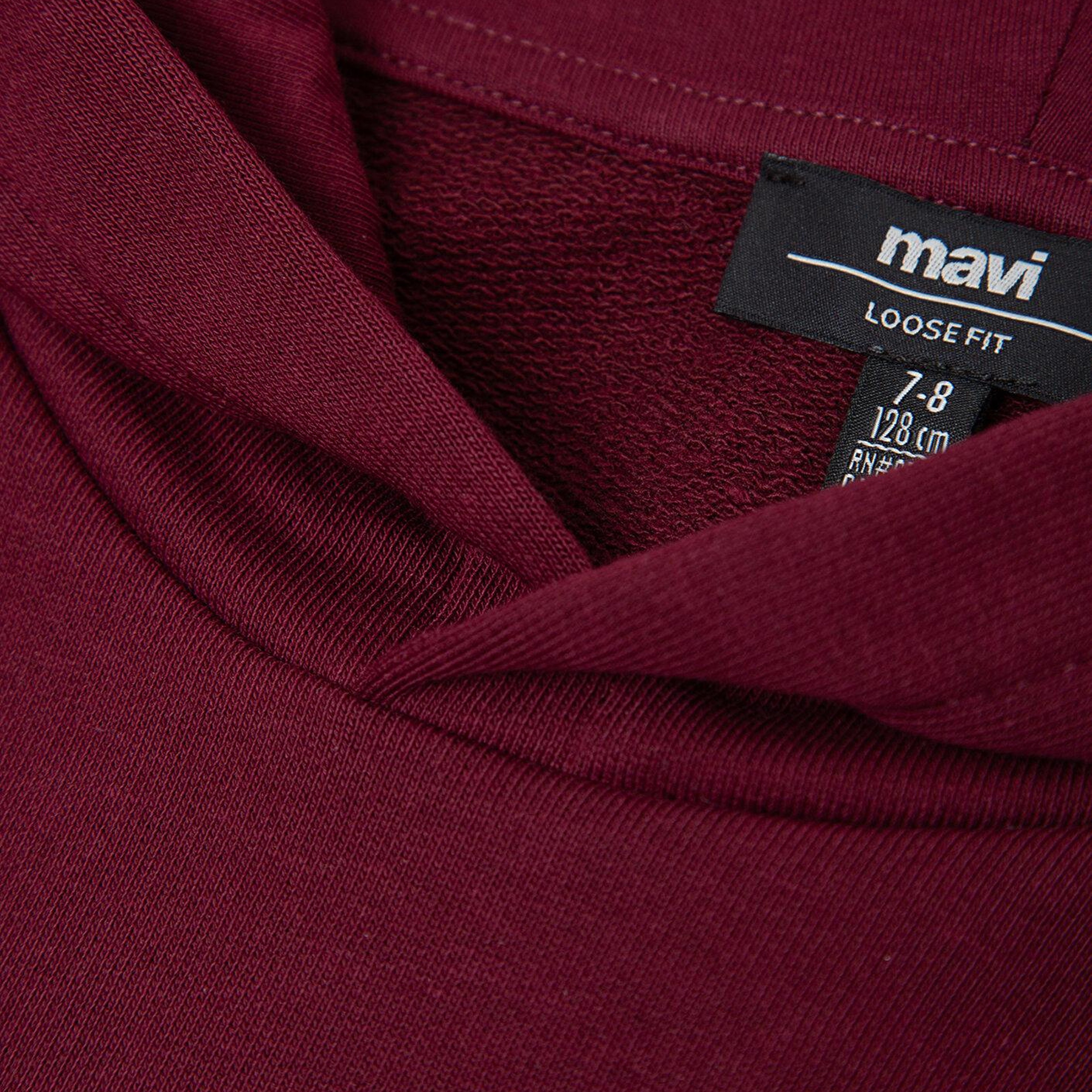 Mavi Kapüşonlu Bordo Sweatshirt 6S10143-70394