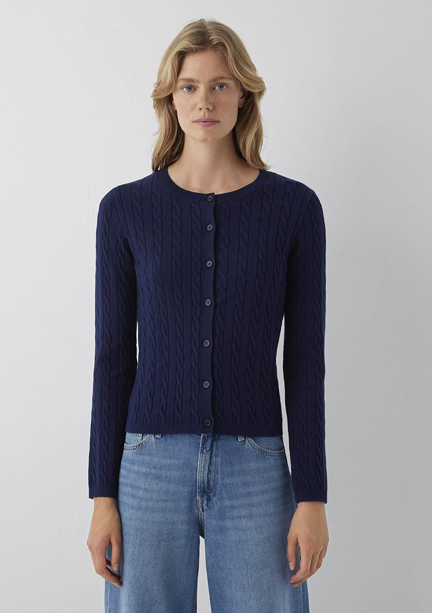 Mavi Lacivert Hırka Slim Fit / Dar Kesim 1710957-84371