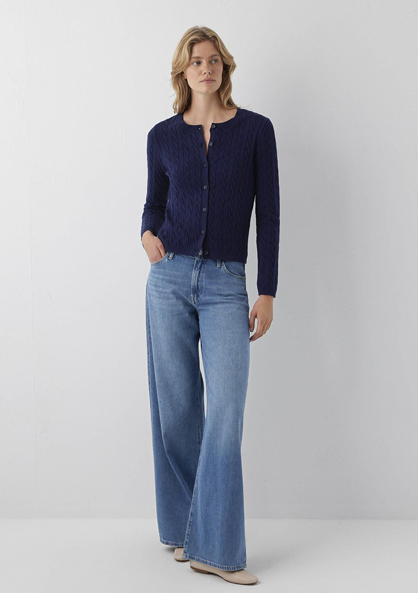 Mavi Lacivert Hırka Slim Fit / Dar Kesim 1710957-84371