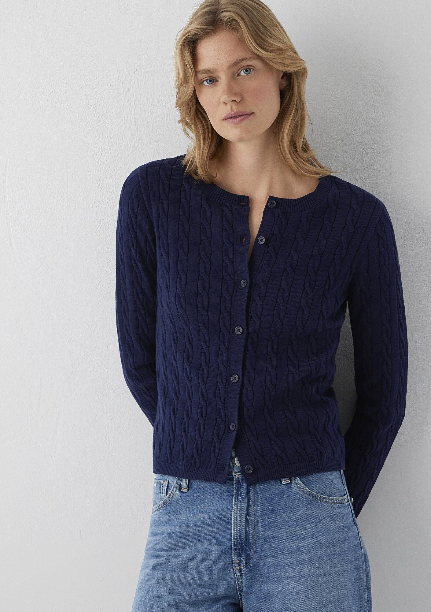 Mavi Lacivert Hırka Slim Fit / Dar Kesim 1710957-84371