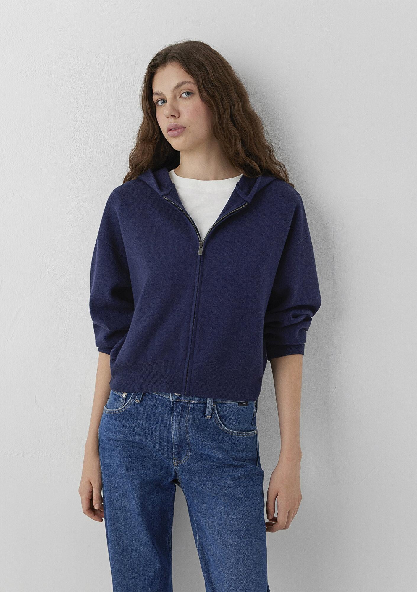 Mavi Lacivert Hırka Loose Fit / Bol Rahat Kesim 1710934-70492