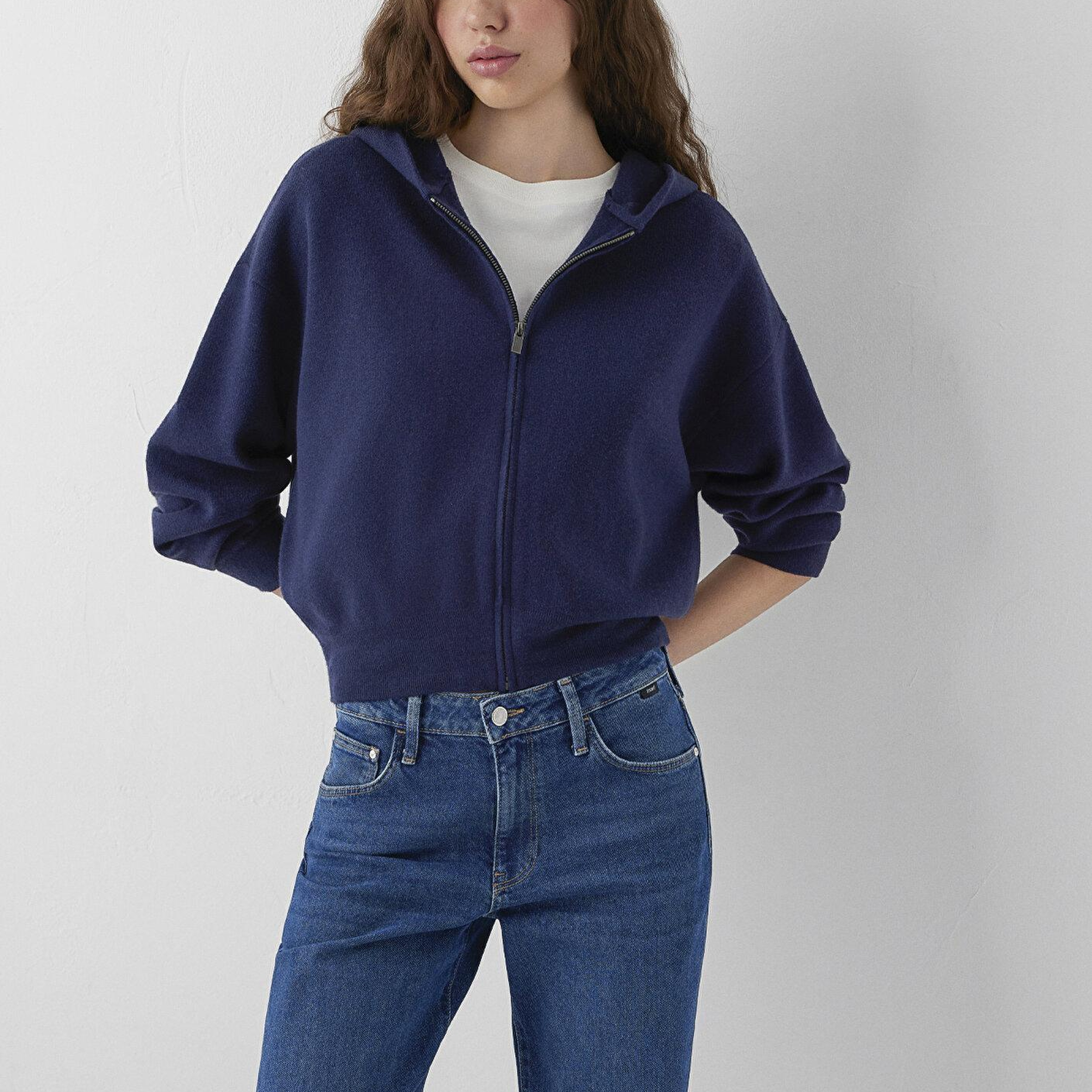 Mavi Lacivert Hırka Loose Fit / Bol Rahat Kesim 1710934-70492