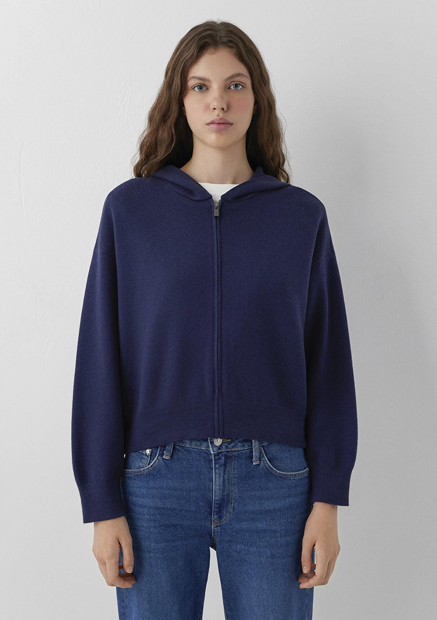 Mavi Lacivert Hırka Loose Fit / Bol Rahat Kesim 1710934-70492