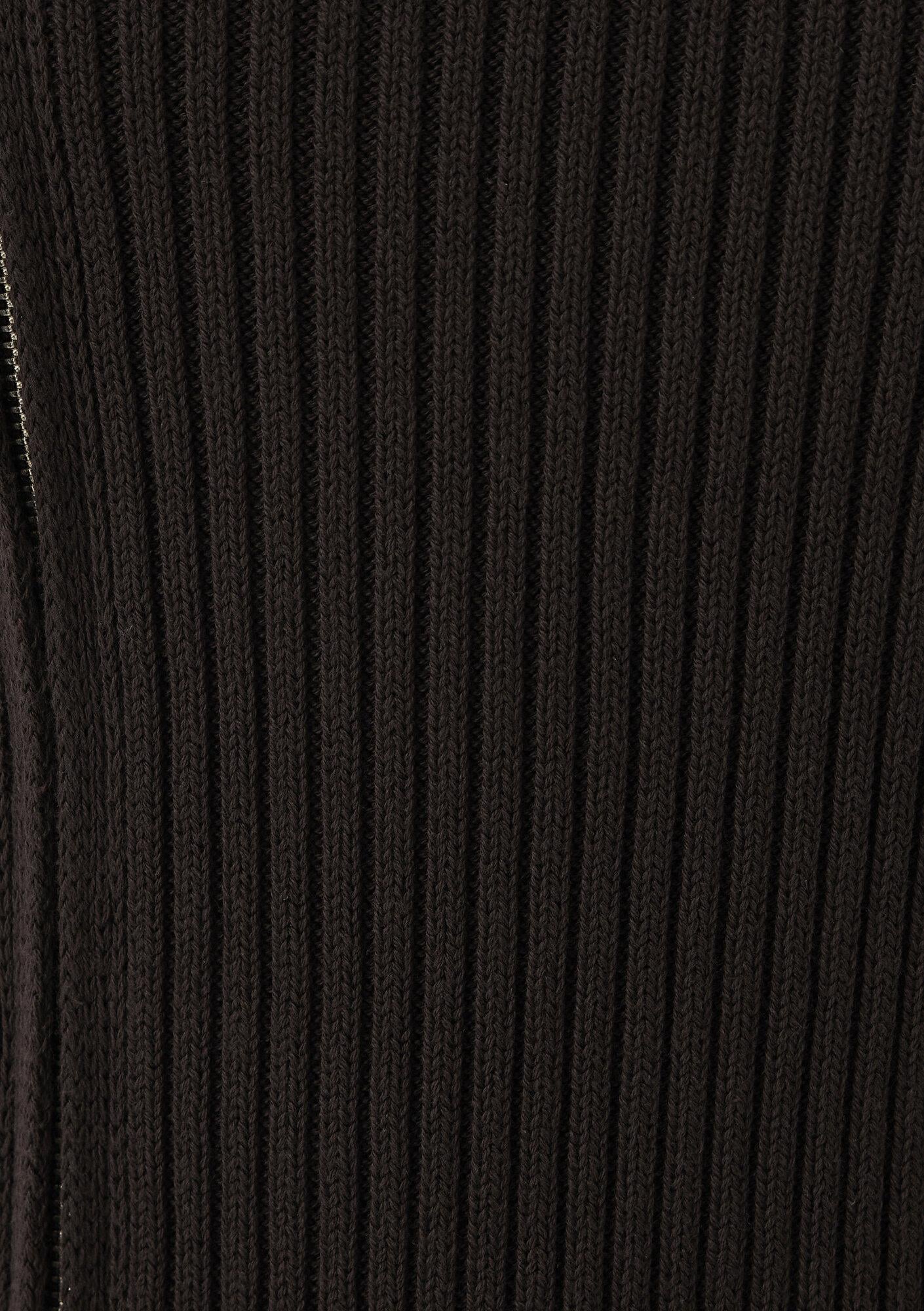 Mavi Kahverengi Fermuarlı Hırka Fitted / Vücuda Oturan Kesim 1710945-88615