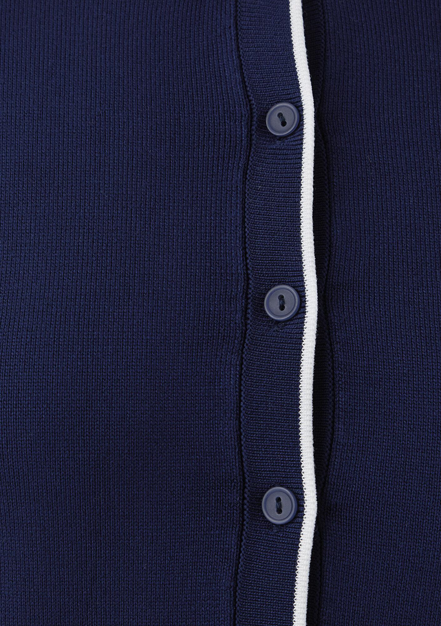 Mavi Biye Detaylı Lacivert Hırka Slim Fit / Dar Kesim 1710938-84371