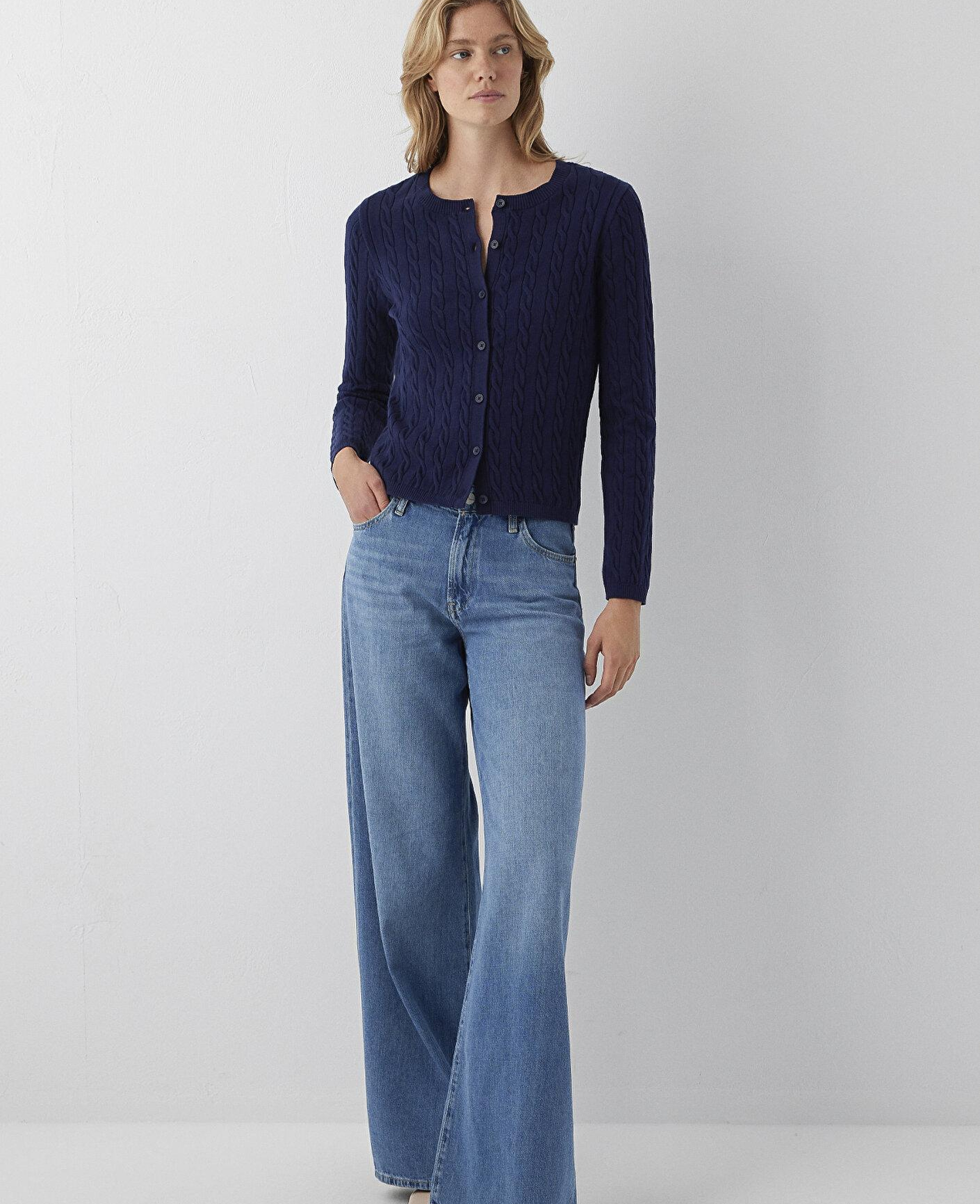 Mavi Lacivert Hırka Slim Fit / Dar Kesim 1710957-84371