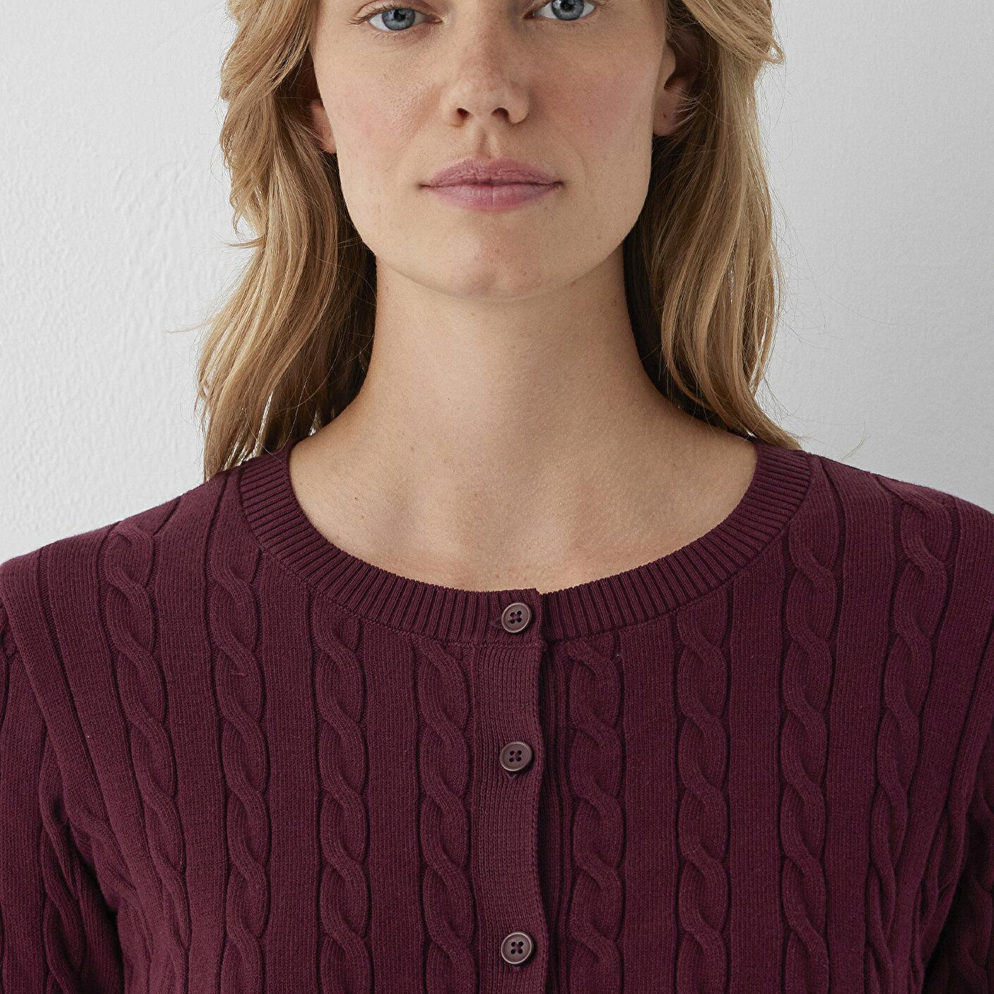 Mavi Bordo Hırka Slim Fit / Dar Kesim 1710957-87830