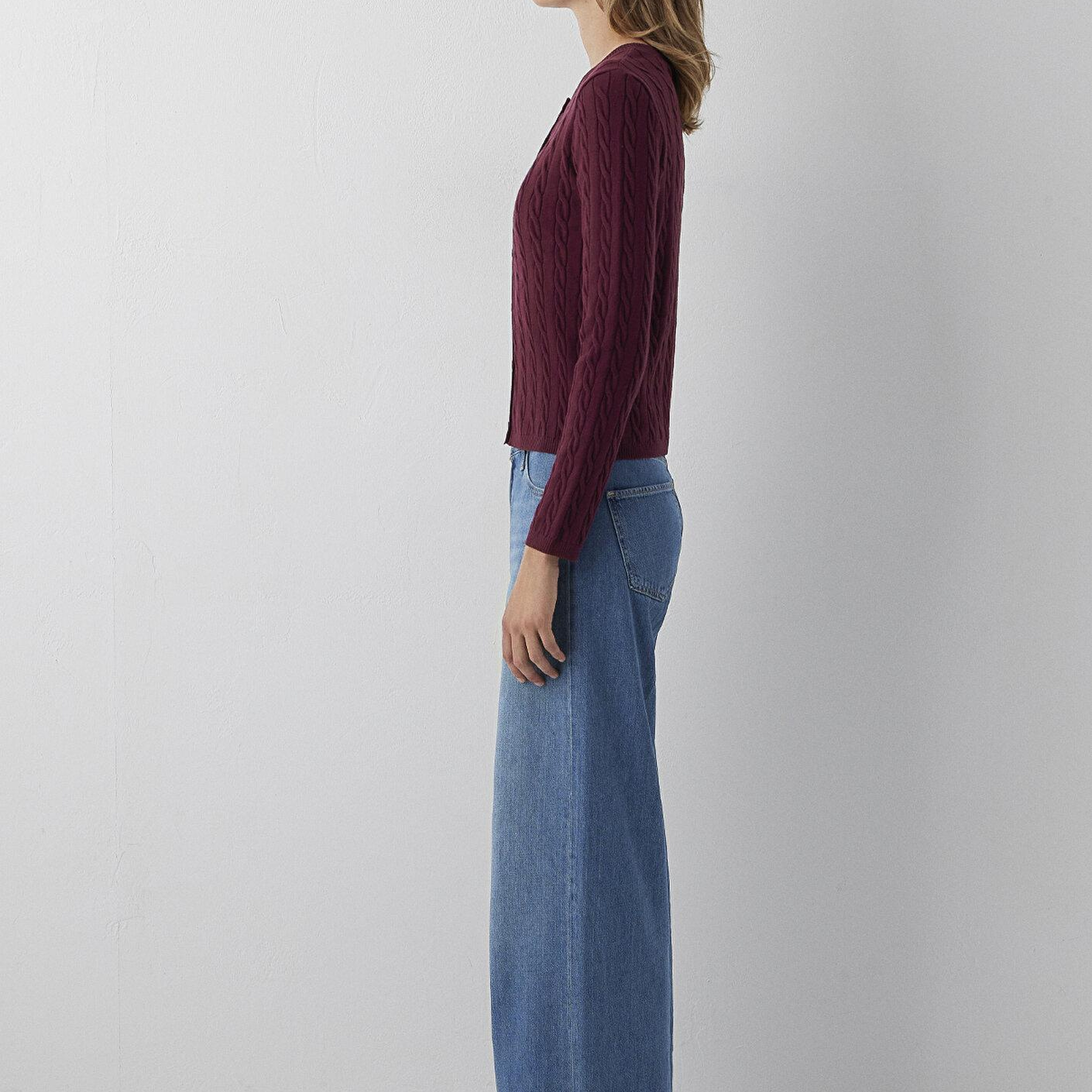 Mavi Bordo Hırka Slim Fit / Dar Kesim 1710957-87830