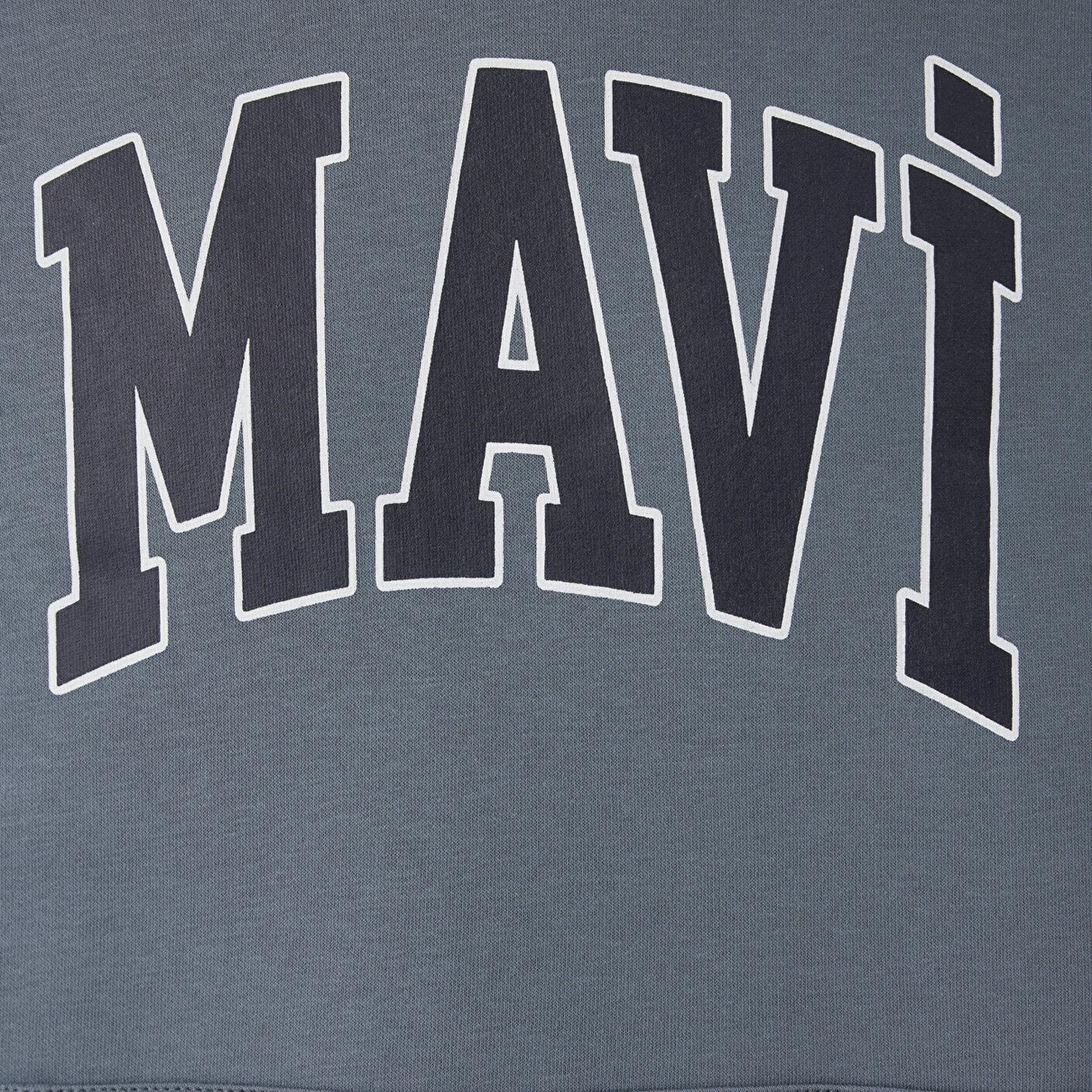 Mavi Mavi Logo Baskılı Kapüşonlu Gri Sweatshirt 067149-80889