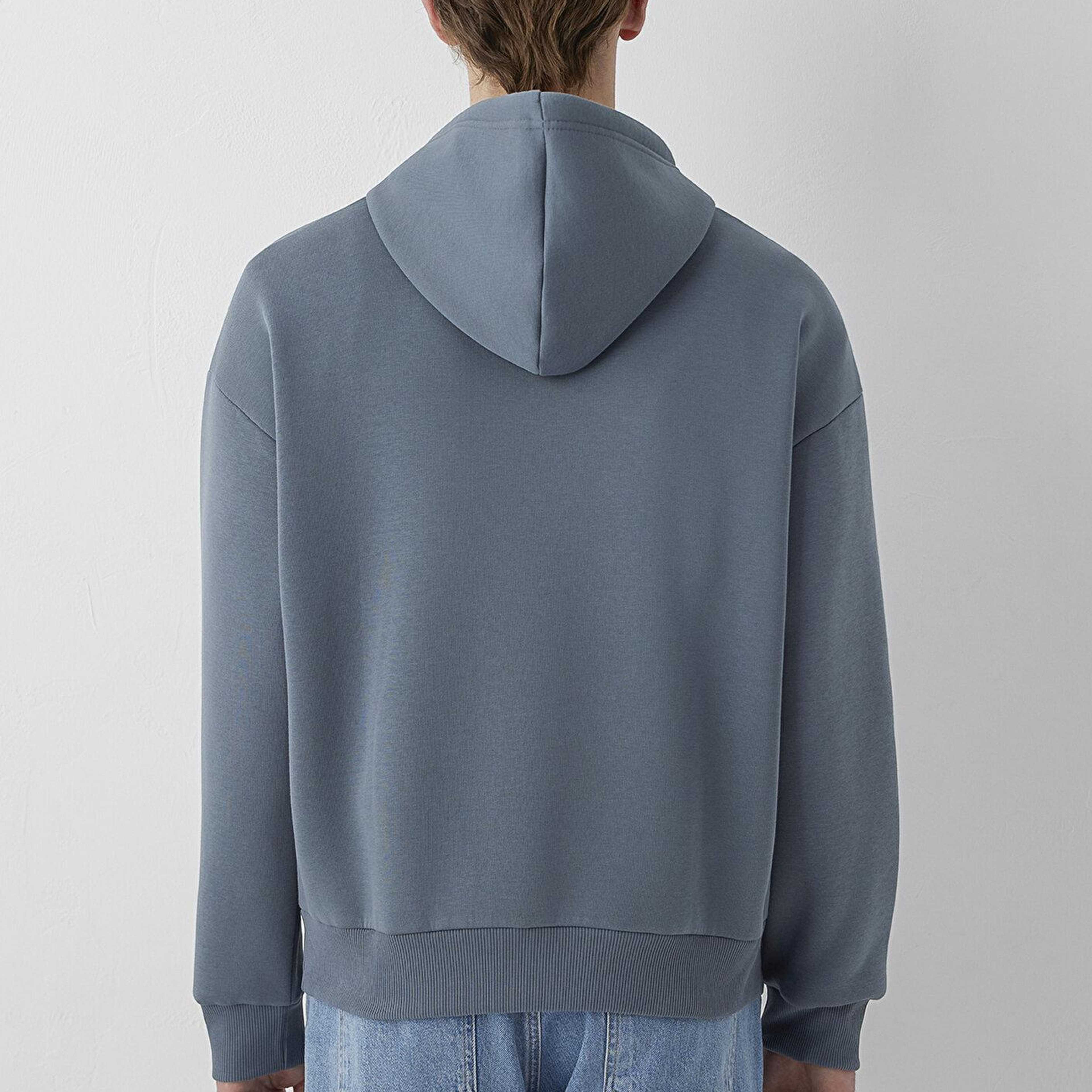 Mavi Mavi Logo Baskılı Kapüşonlu Gri Sweatshirt 067149-80889