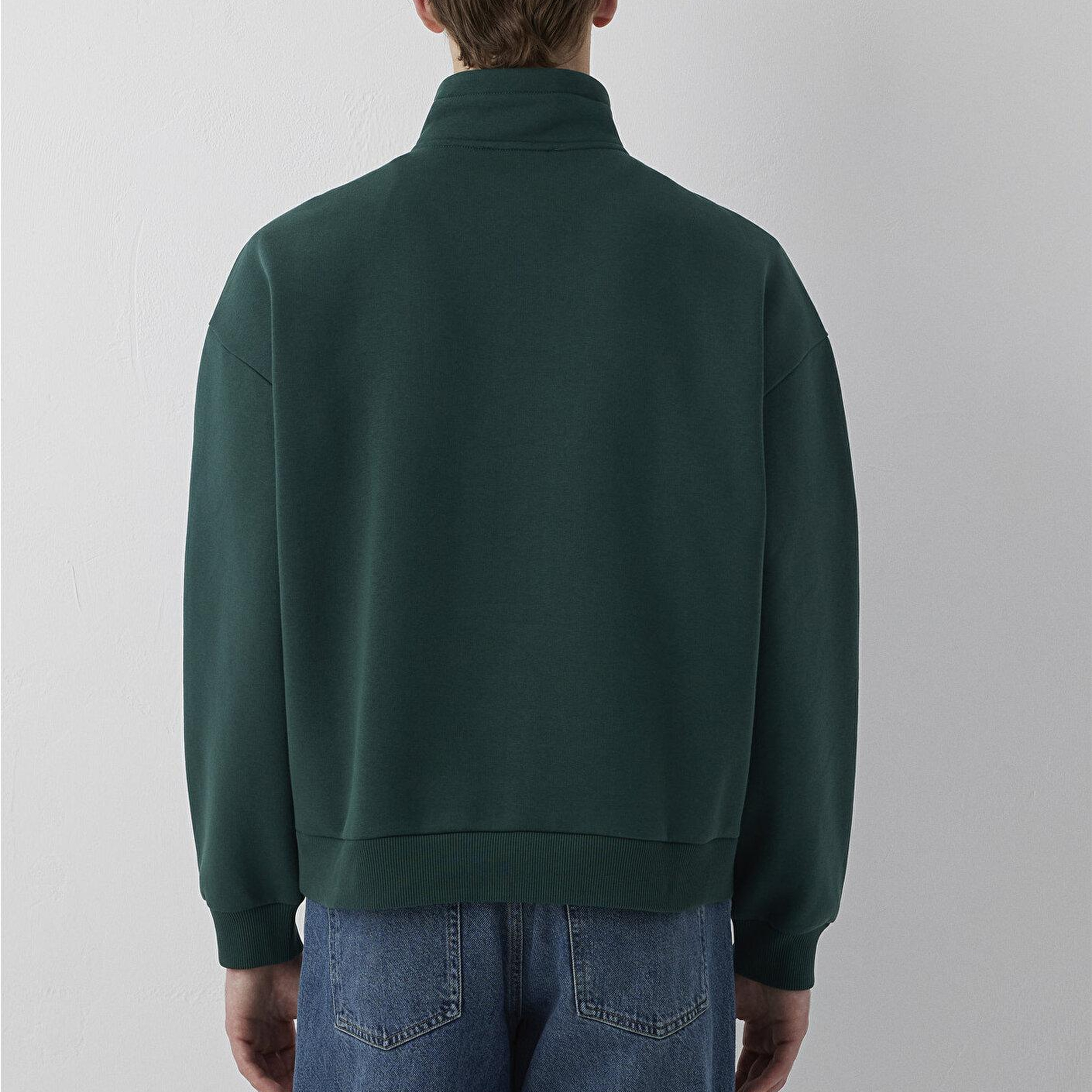 Mavi Mavi Logo Baskılı Yarı Fermuarlı Yeşil Sweatshirt 0S10208-85173