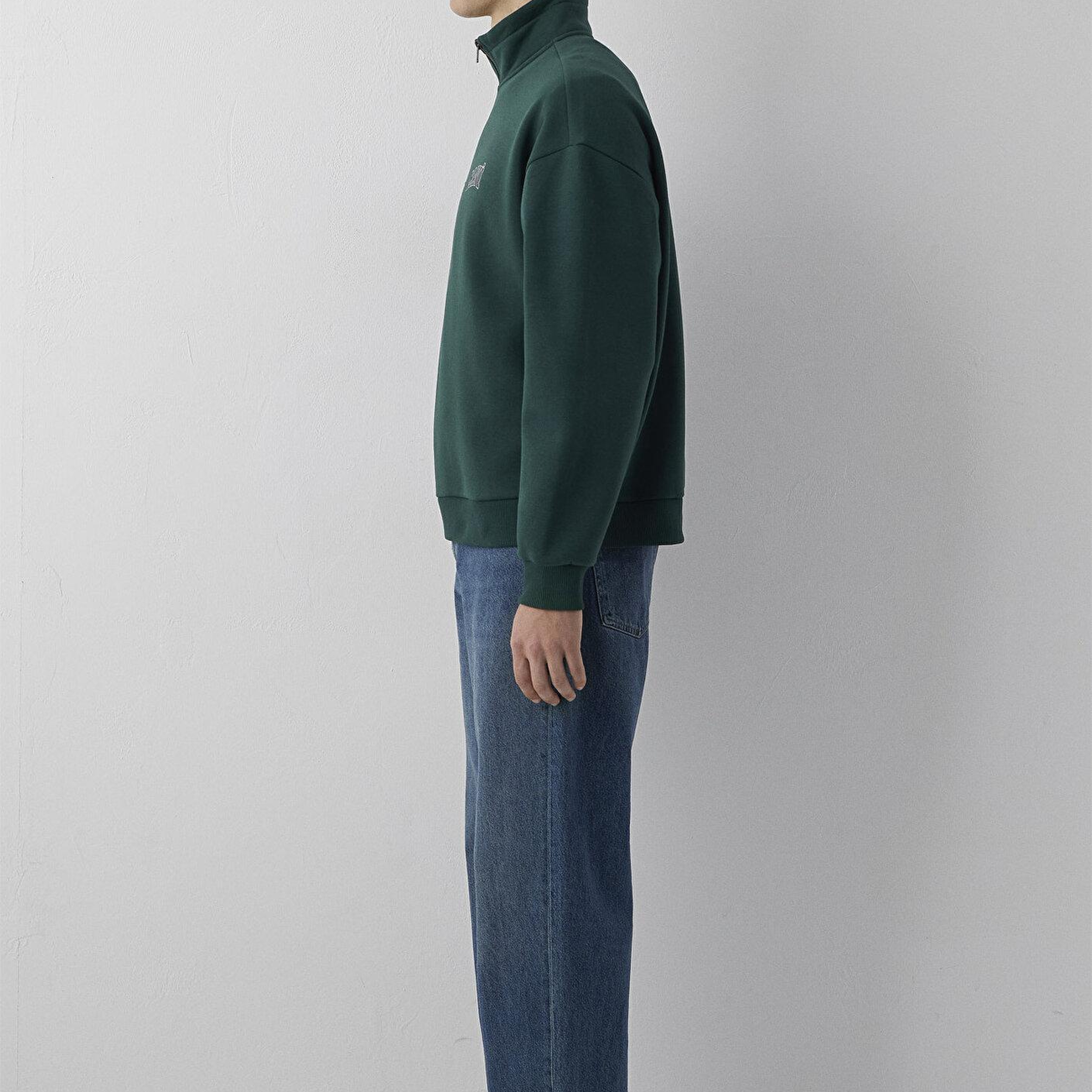 Mavi Mavi Logo Baskılı Yarı Fermuarlı Yeşil Sweatshirt 0S10208-85173