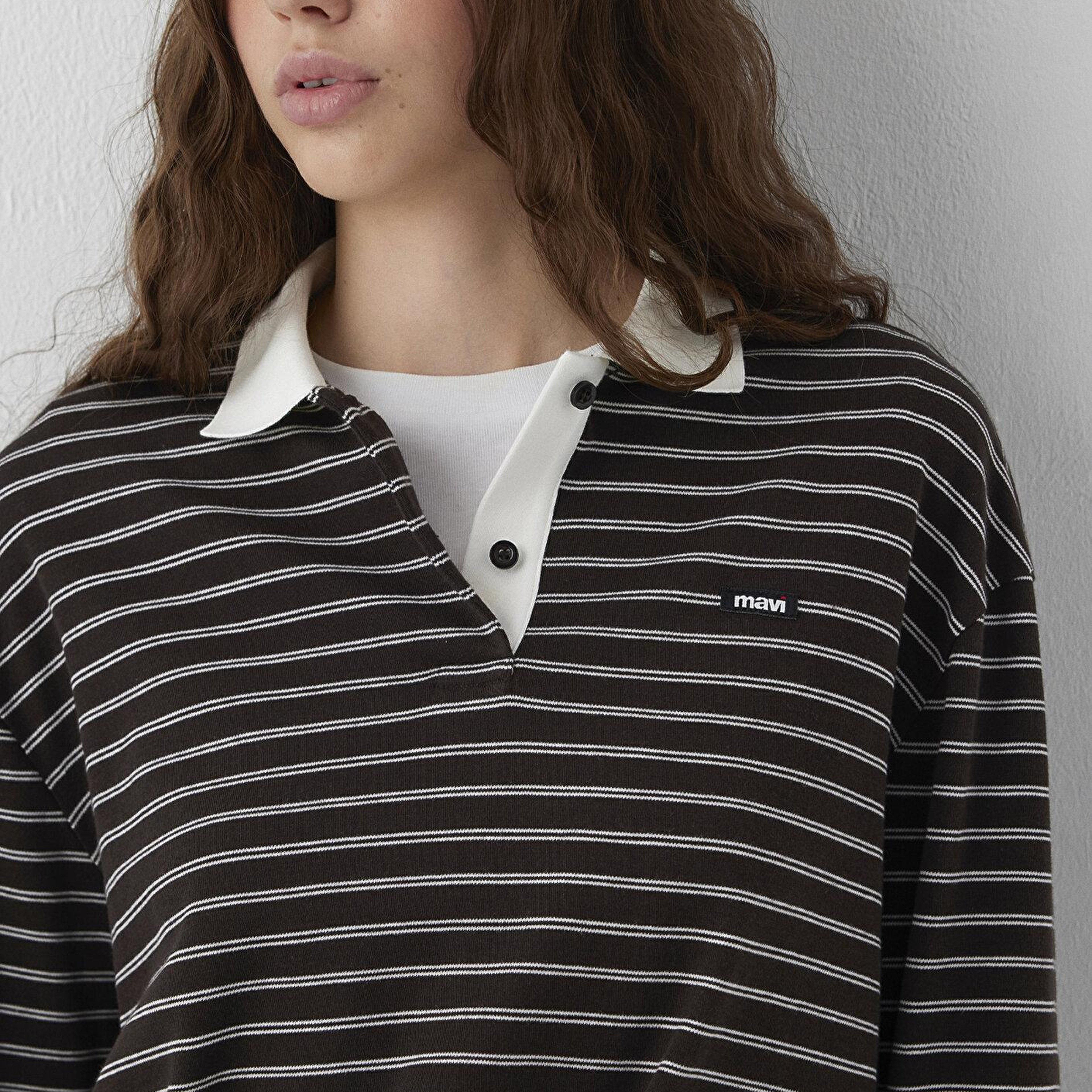 Mavi Mavi Logo Kahverengi Çizgili Polo Regular Fit / Normal Kesim 1614196-91659