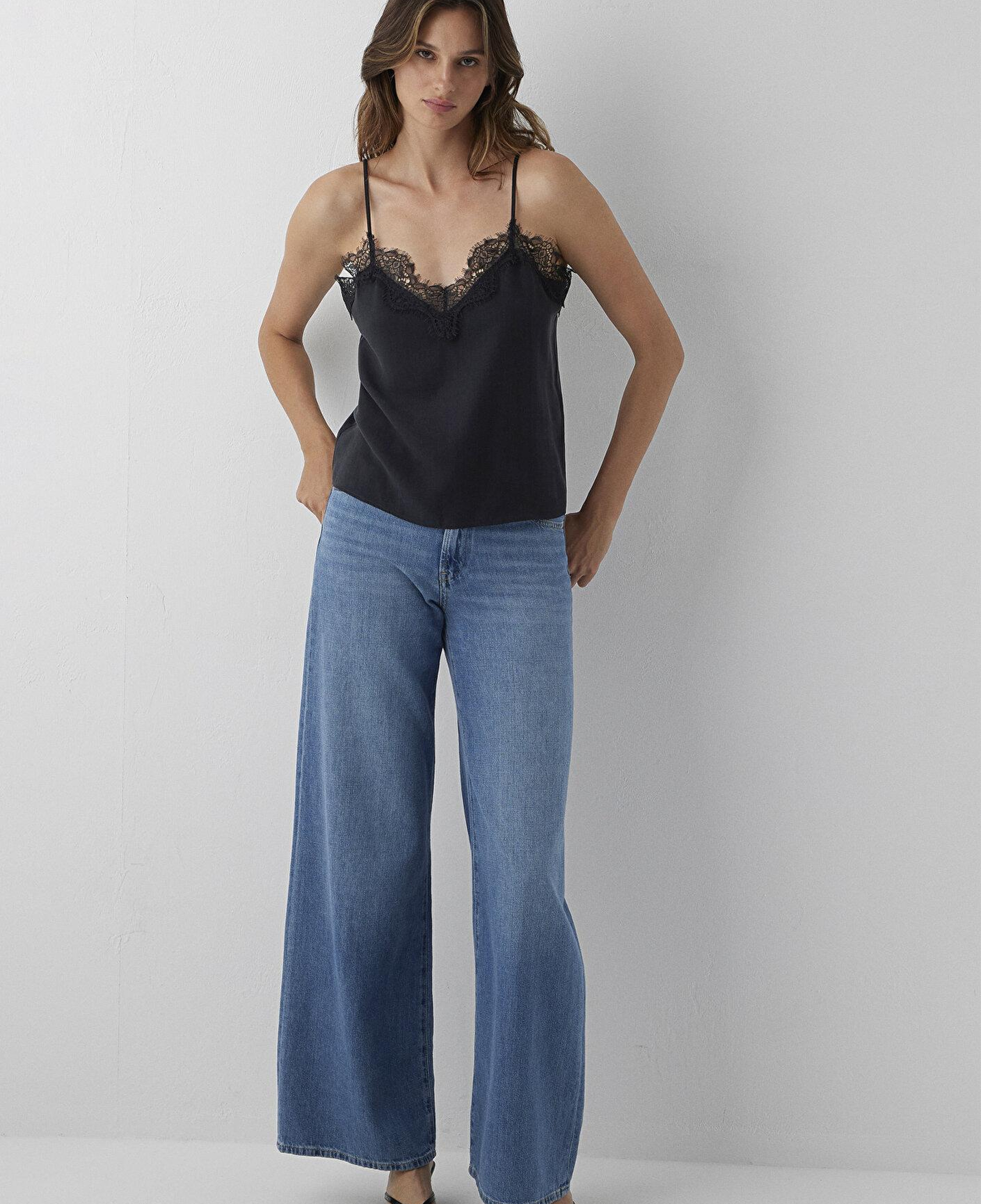 Mavi (Tencel TM) Lyocell Dantelli Siyah Bluz 1211555-900