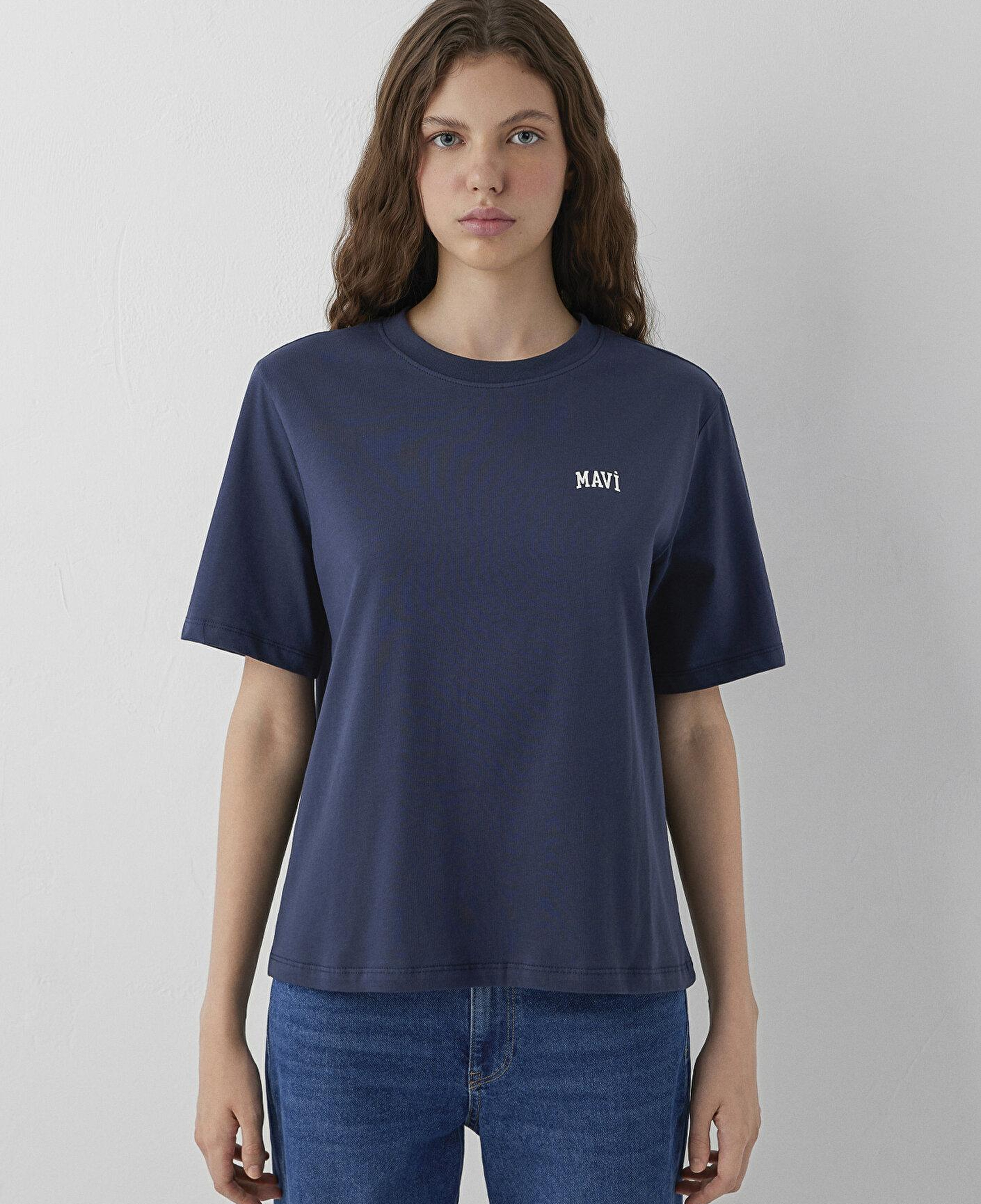 Mavi Mavi Logo Baskılı Lacivert Tişört Regular Fit / Normal Kesim 1611900-87524