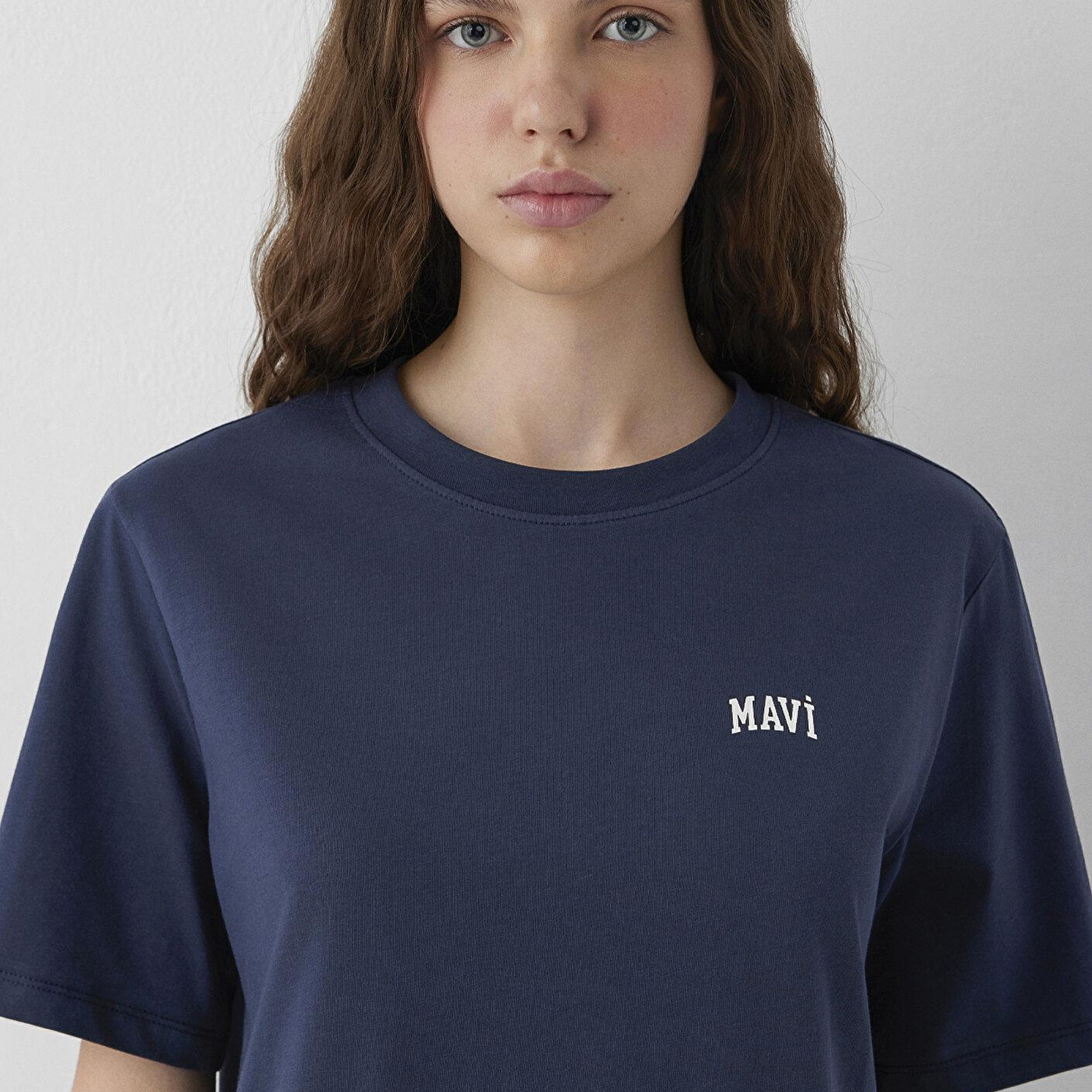 Mavi Mavi Logo Baskılı Lacivert Tişört Regular Fit / Normal Kesim 1611900-87524