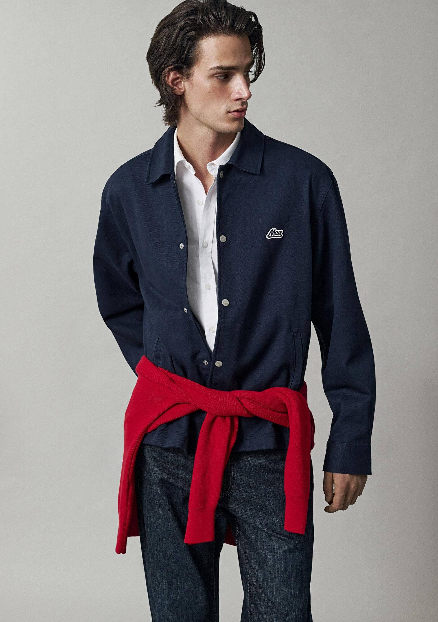 Mavi Lacivert Gömlek Loose Fit / Bol Rahat Kesim 0212135-70490