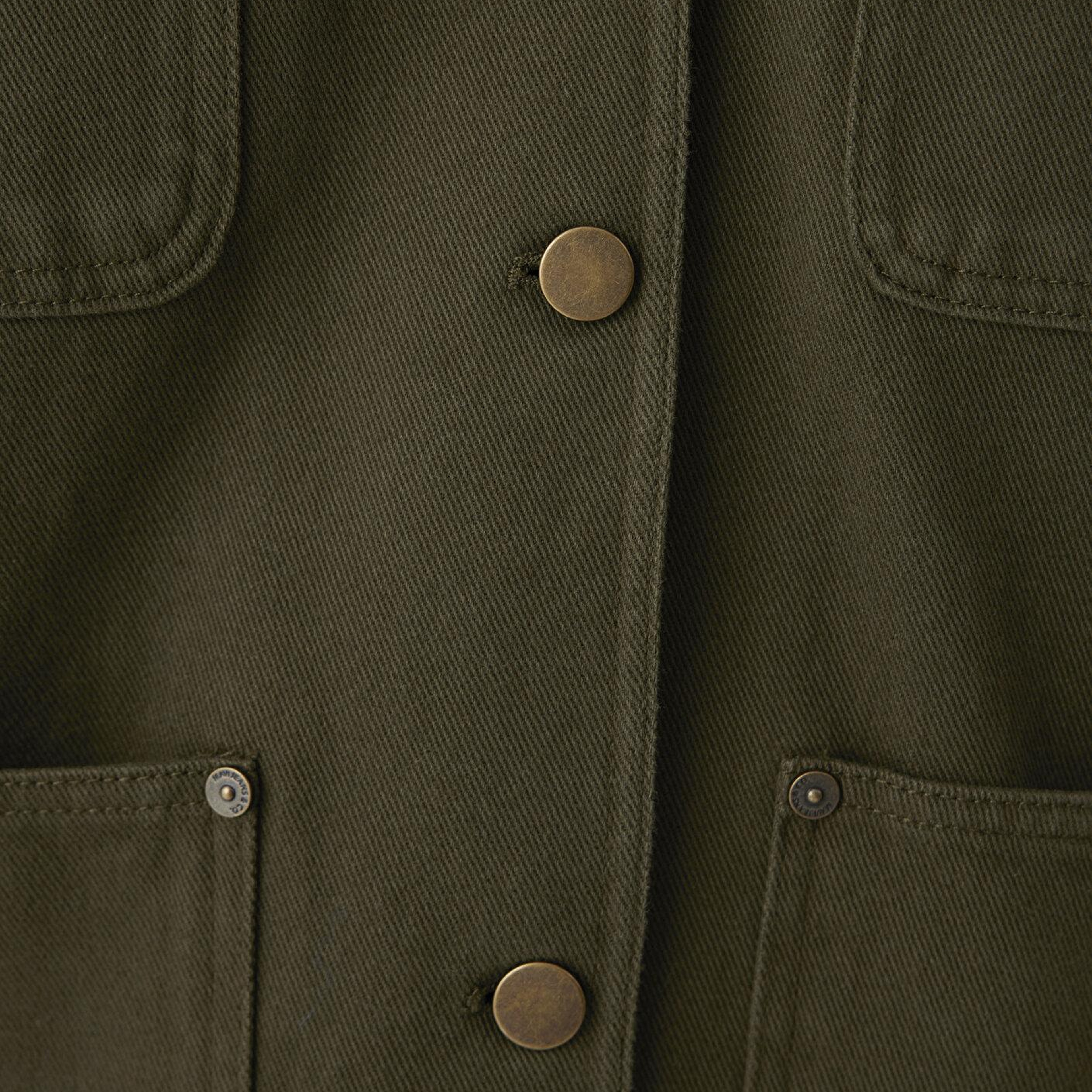 Mavi Yaka Detaylı Haki Ceket Loose Fit / Bol Rahat Kesim 1110909-71544