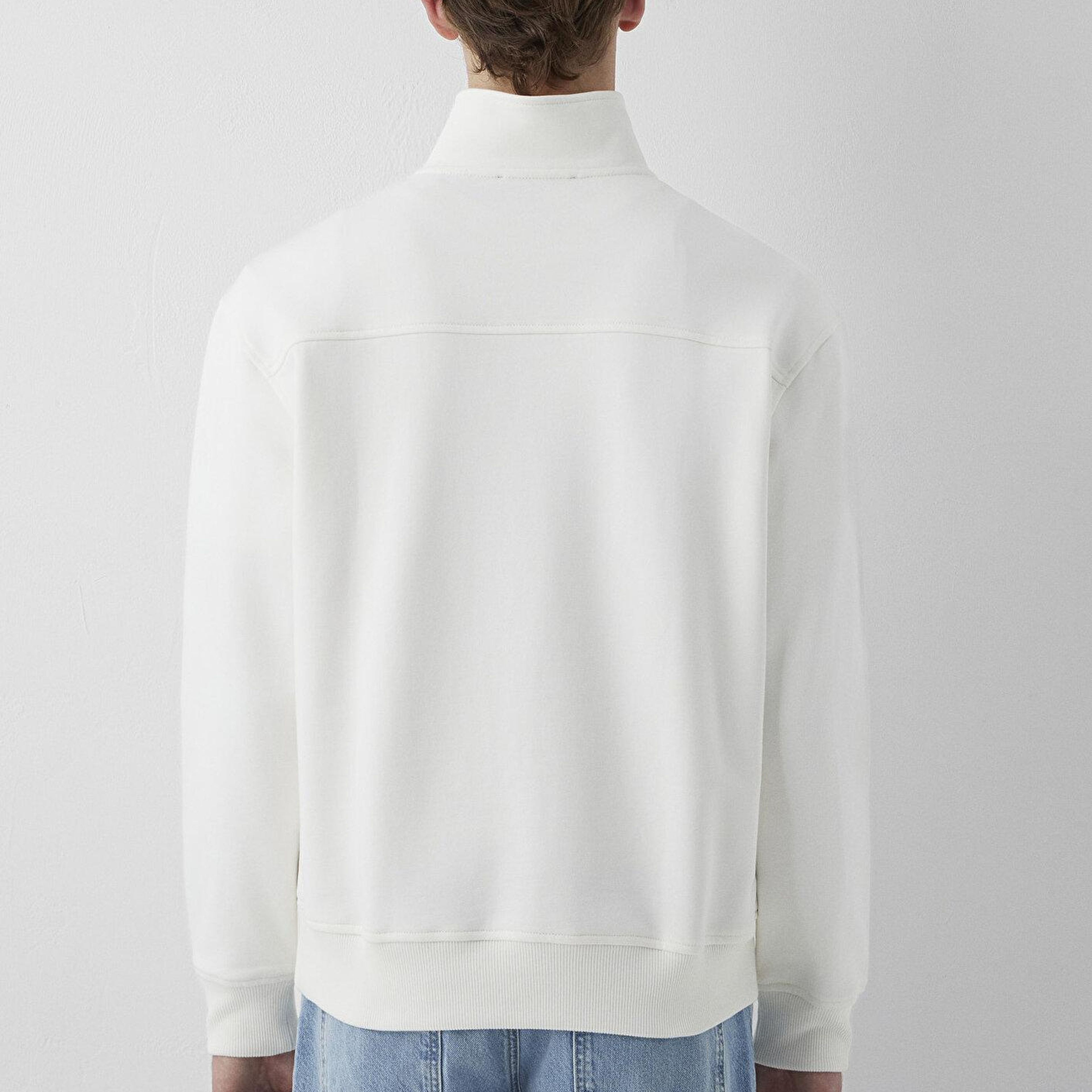 Mavi Mavi Patch Nakışlı Yarı Fermuarlı Ekru Sweatshirt 0S10613-70057
