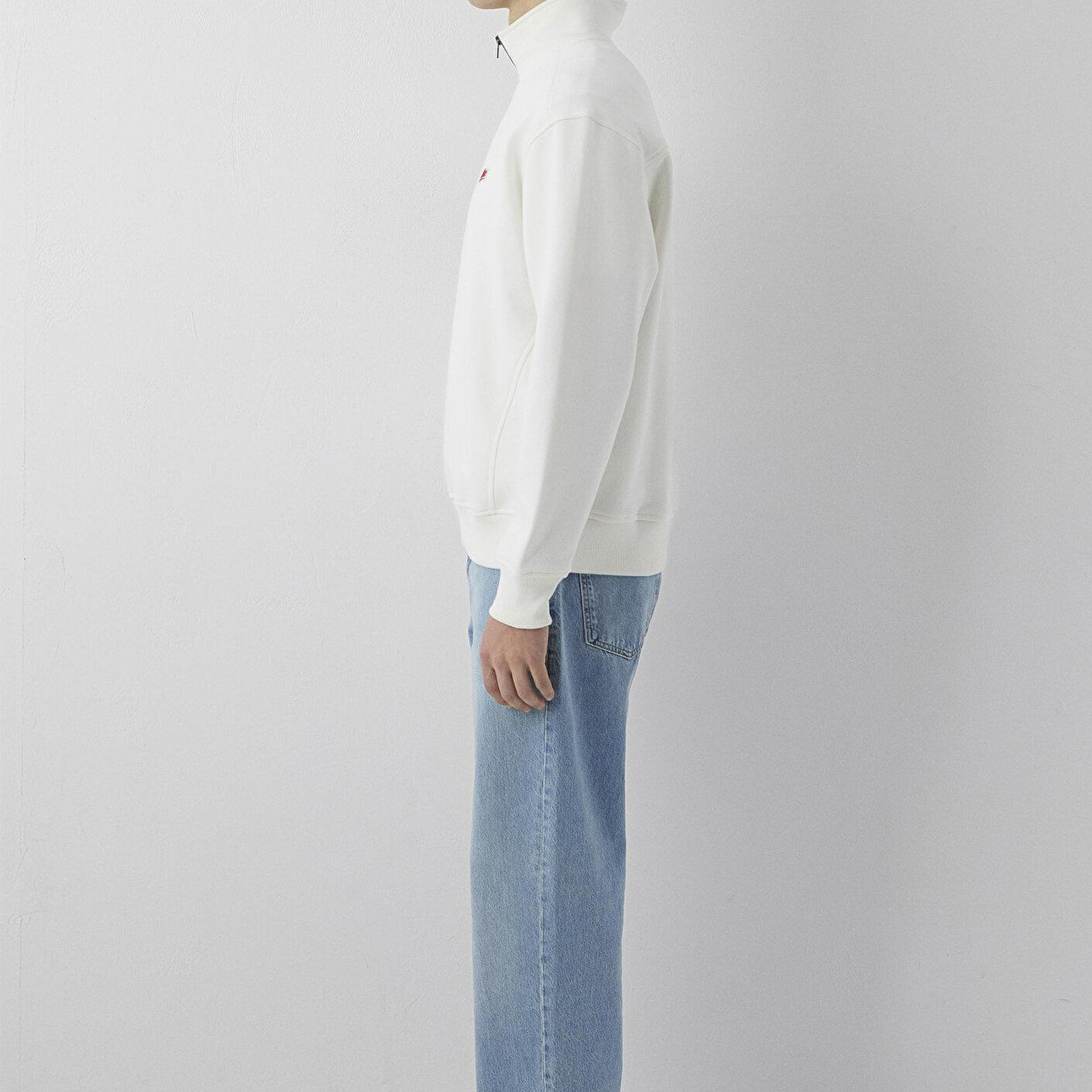 Mavi Mavi Patch Nakışlı Yarı Fermuarlı Ekru Sweatshirt 0S10613-70057