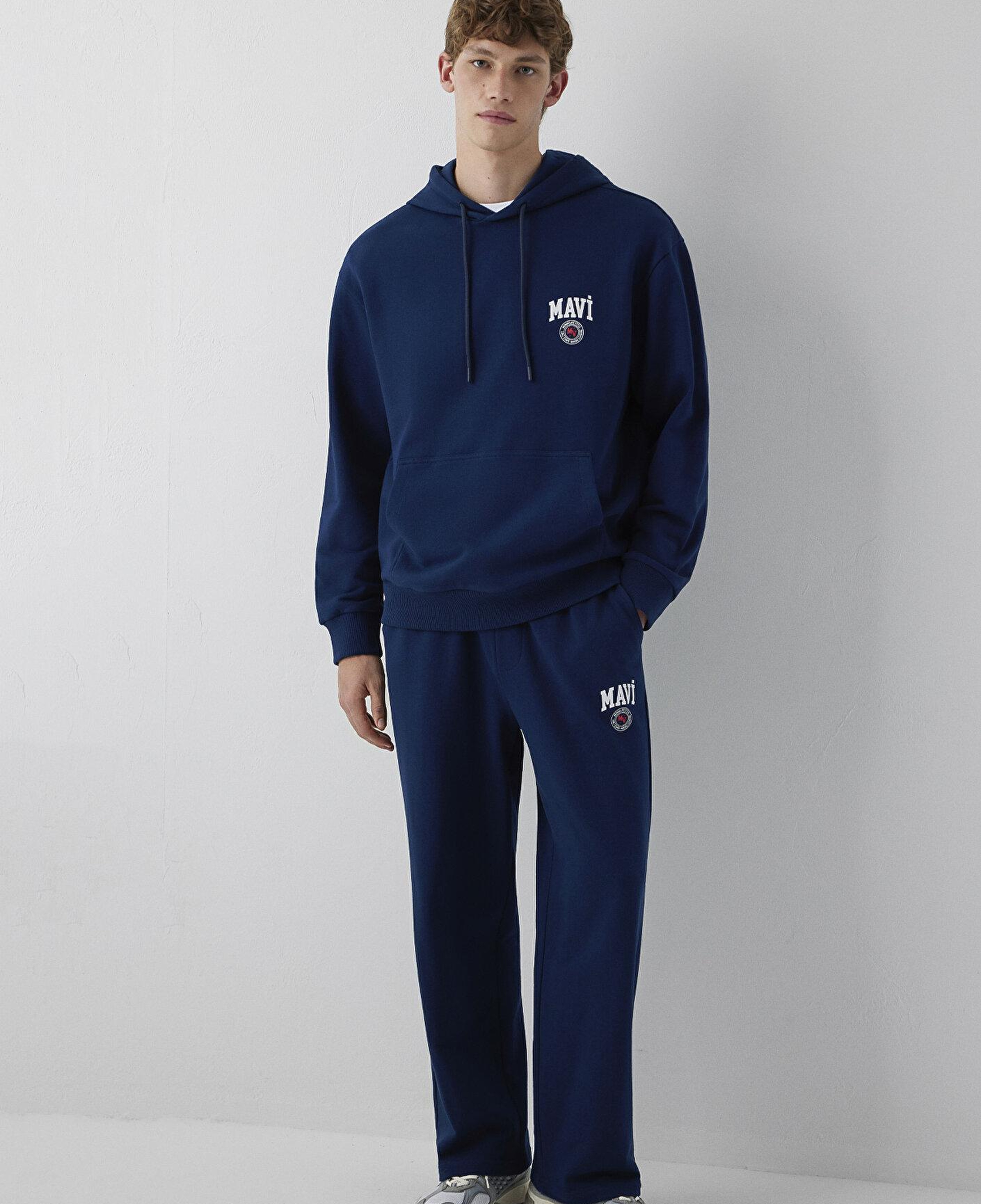 Mavi Mavi Logo Baskılı Kapüşonlu Lacivert Sweatshirt 0S10656-89353