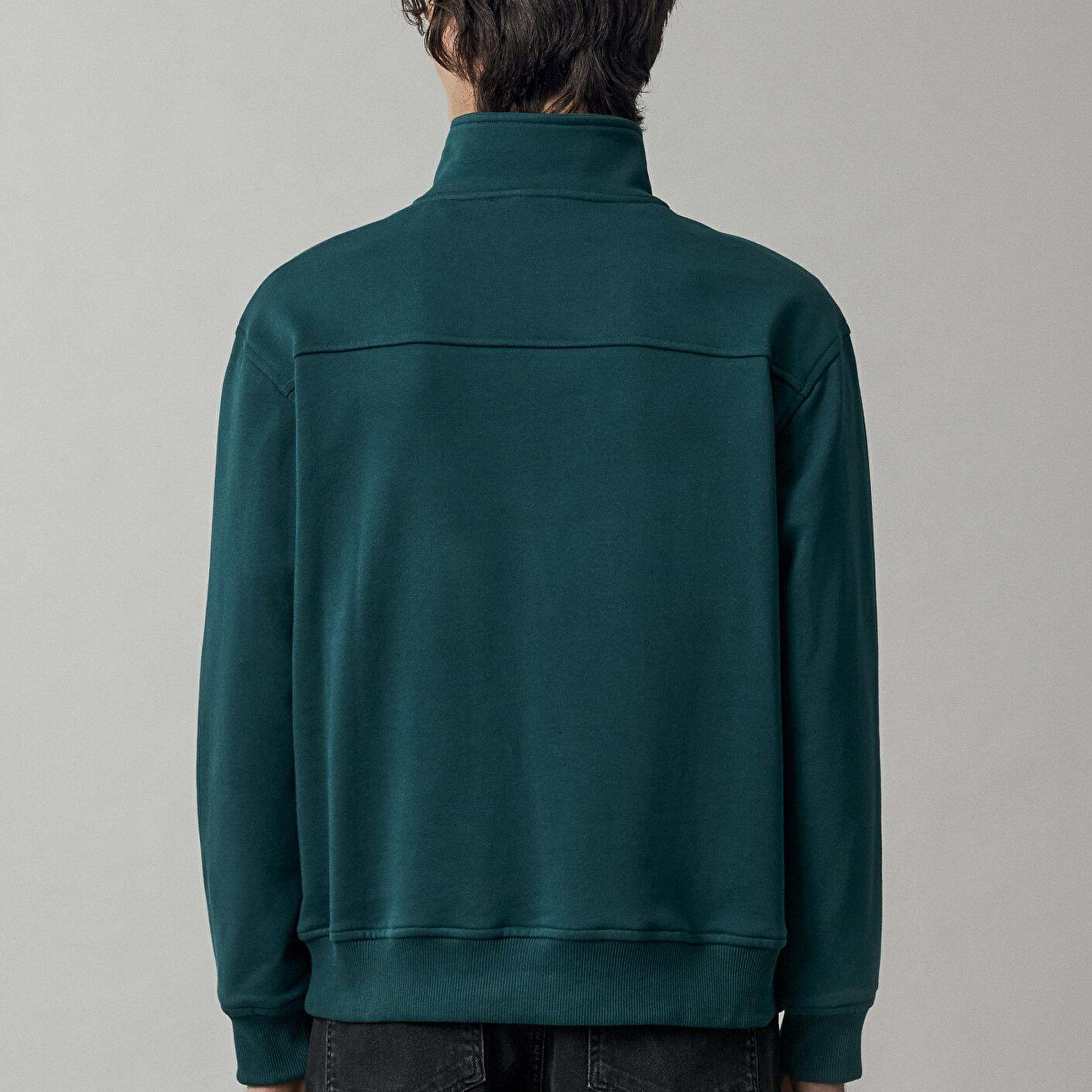 Mavi Mavi Patch Nakışlı Yarı Fermuarlı Yeşil Sweatshirt 0S10613-90366