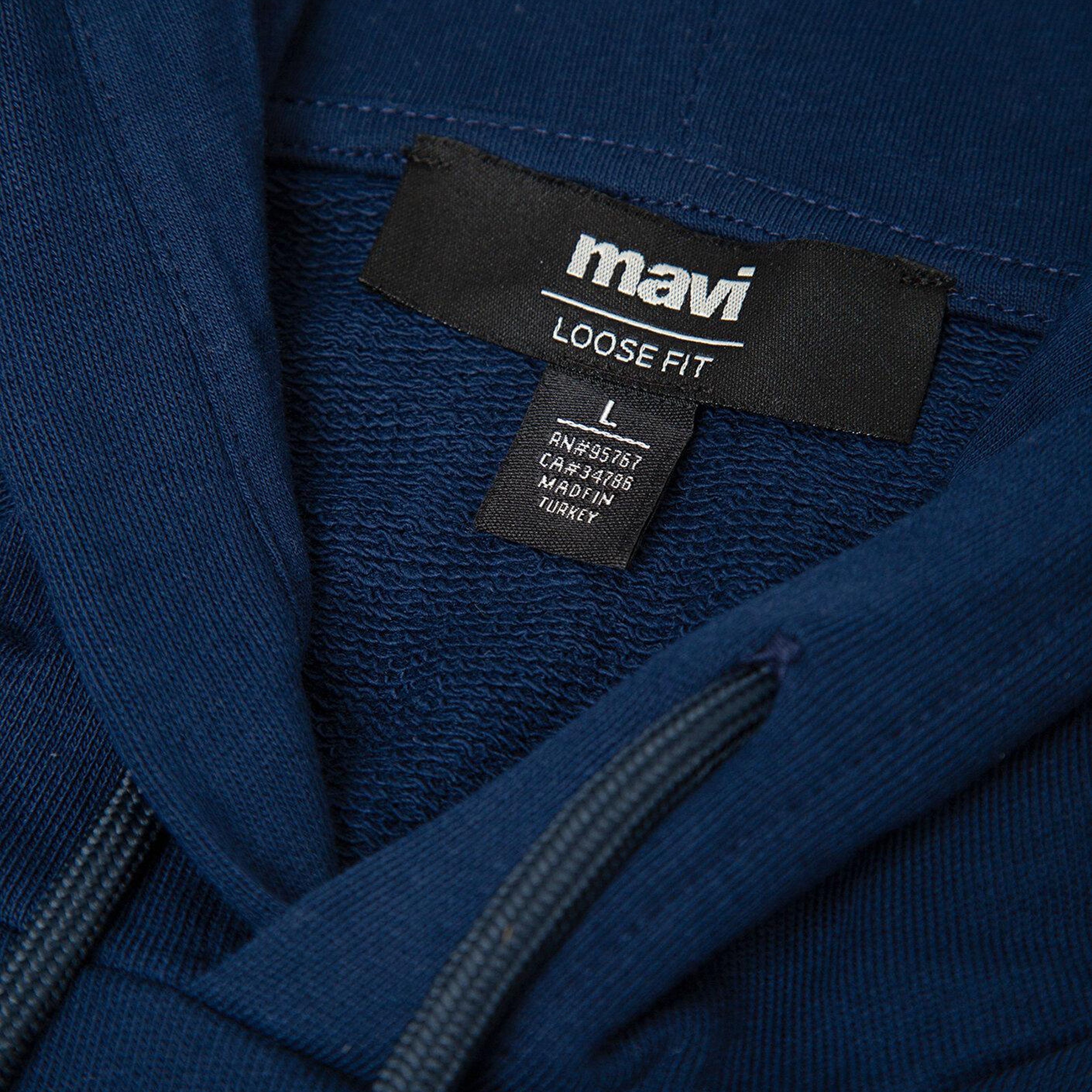 Mavi Mavi Logo Baskılı Kapüşonlu Lacivert Sweatshirt 0S10656-89353