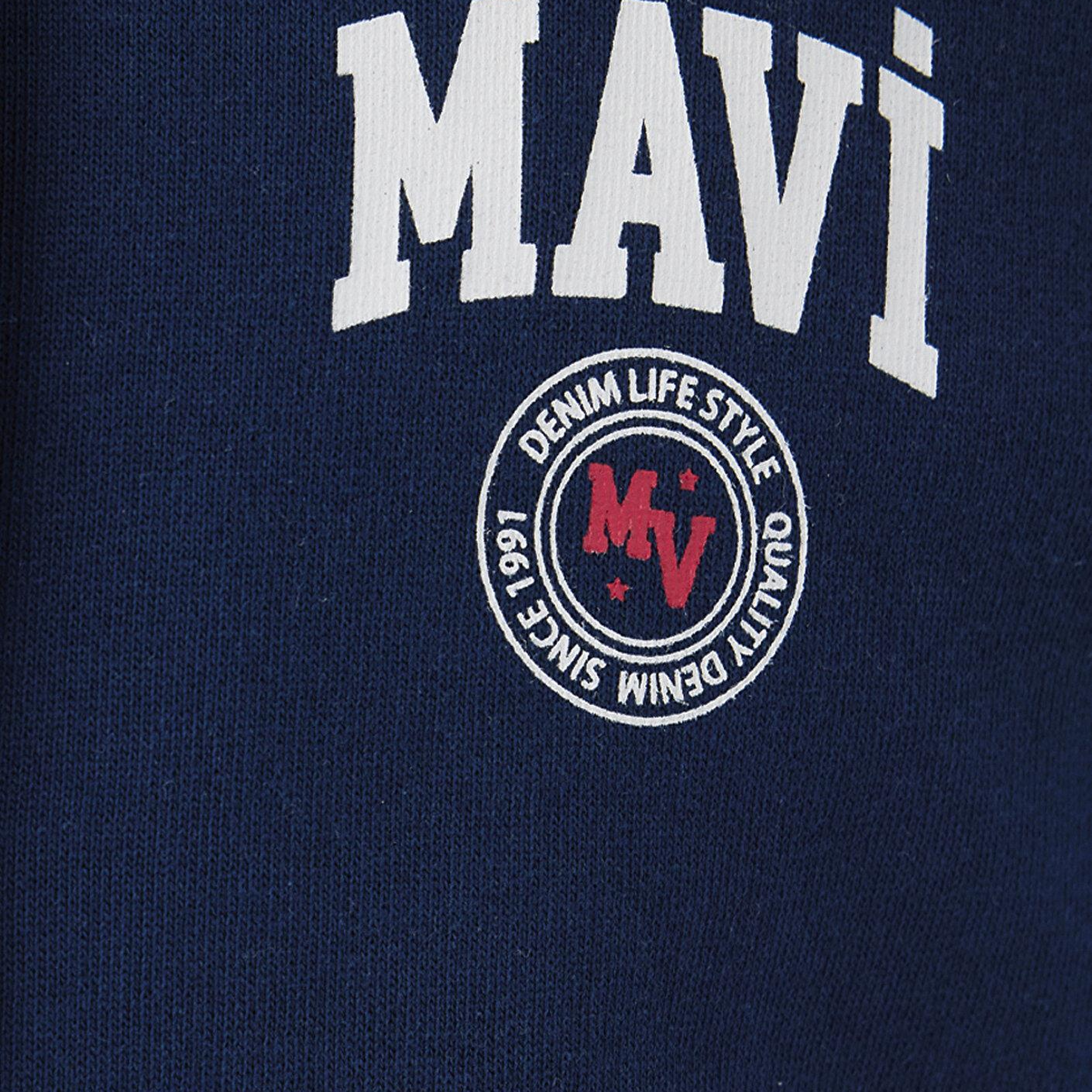 Mavi Mavi Logo Baskılı Kapüşonlu Lacivert Sweatshirt 0S10656-89353