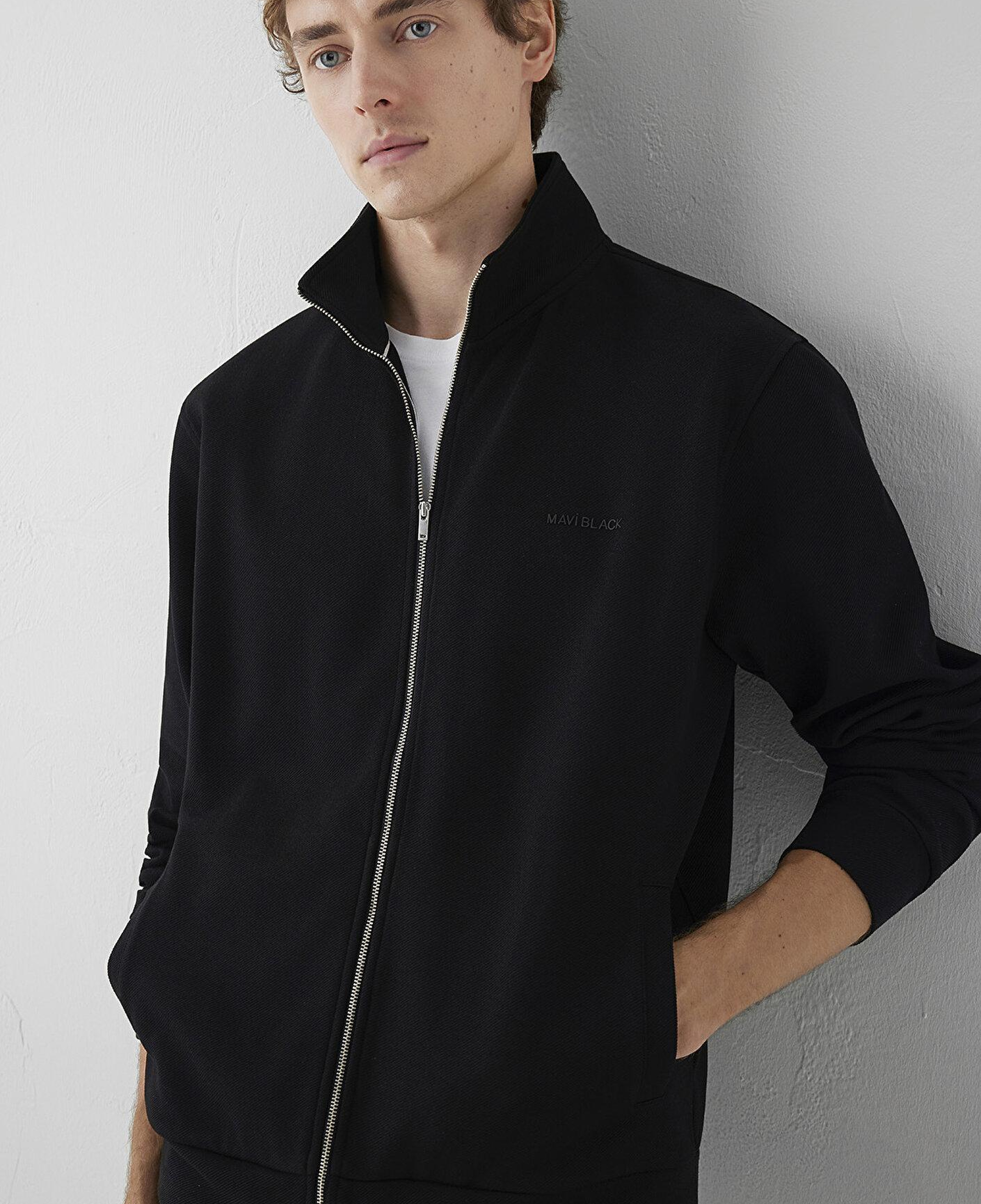 Mavi Mavi Black Fermuarlı Siyah Sweatshirt 0S10628-900
