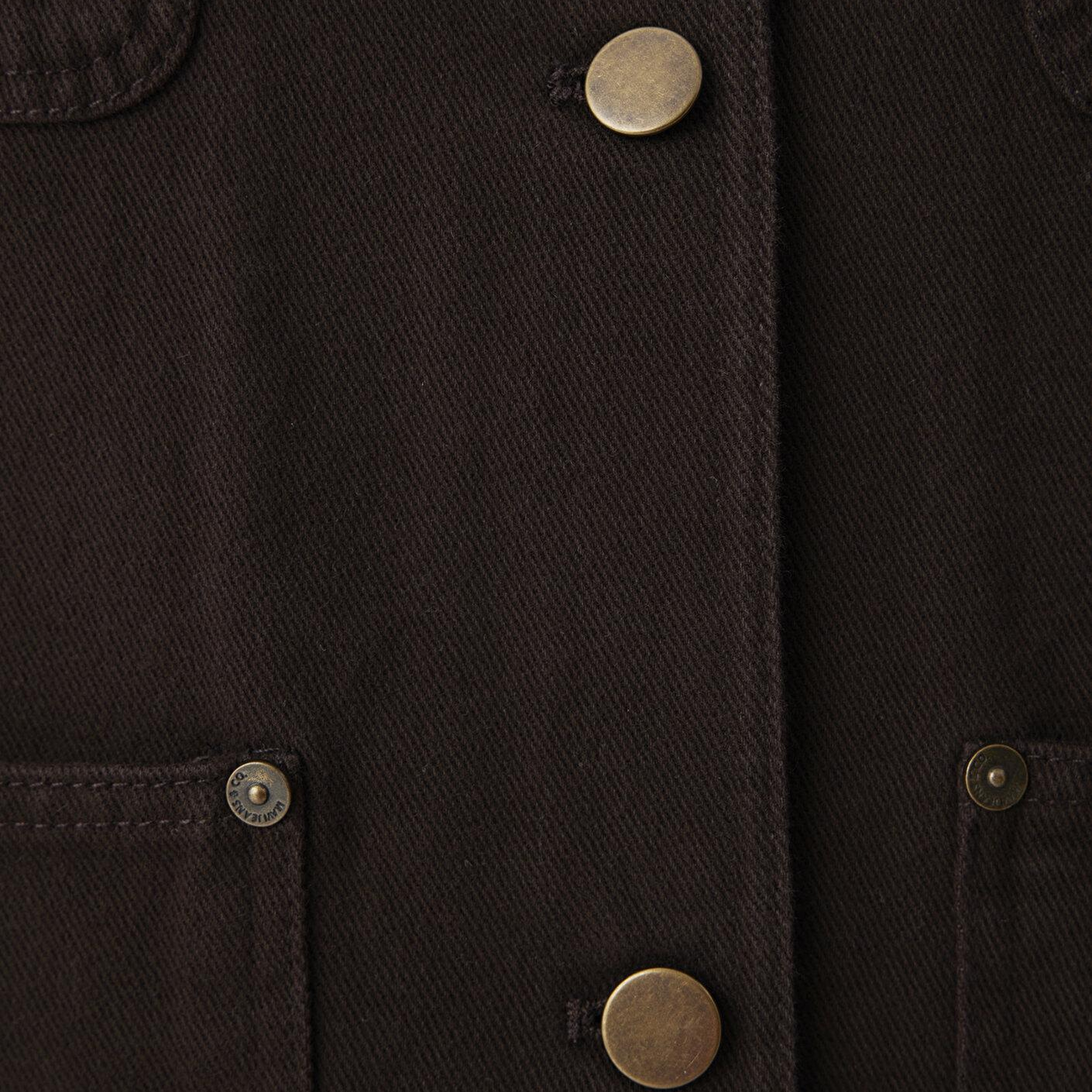Mavi Yaka Detaylı Kahverengi Ceket Loose Fit / Bol Rahat Kesim 1110909-89103