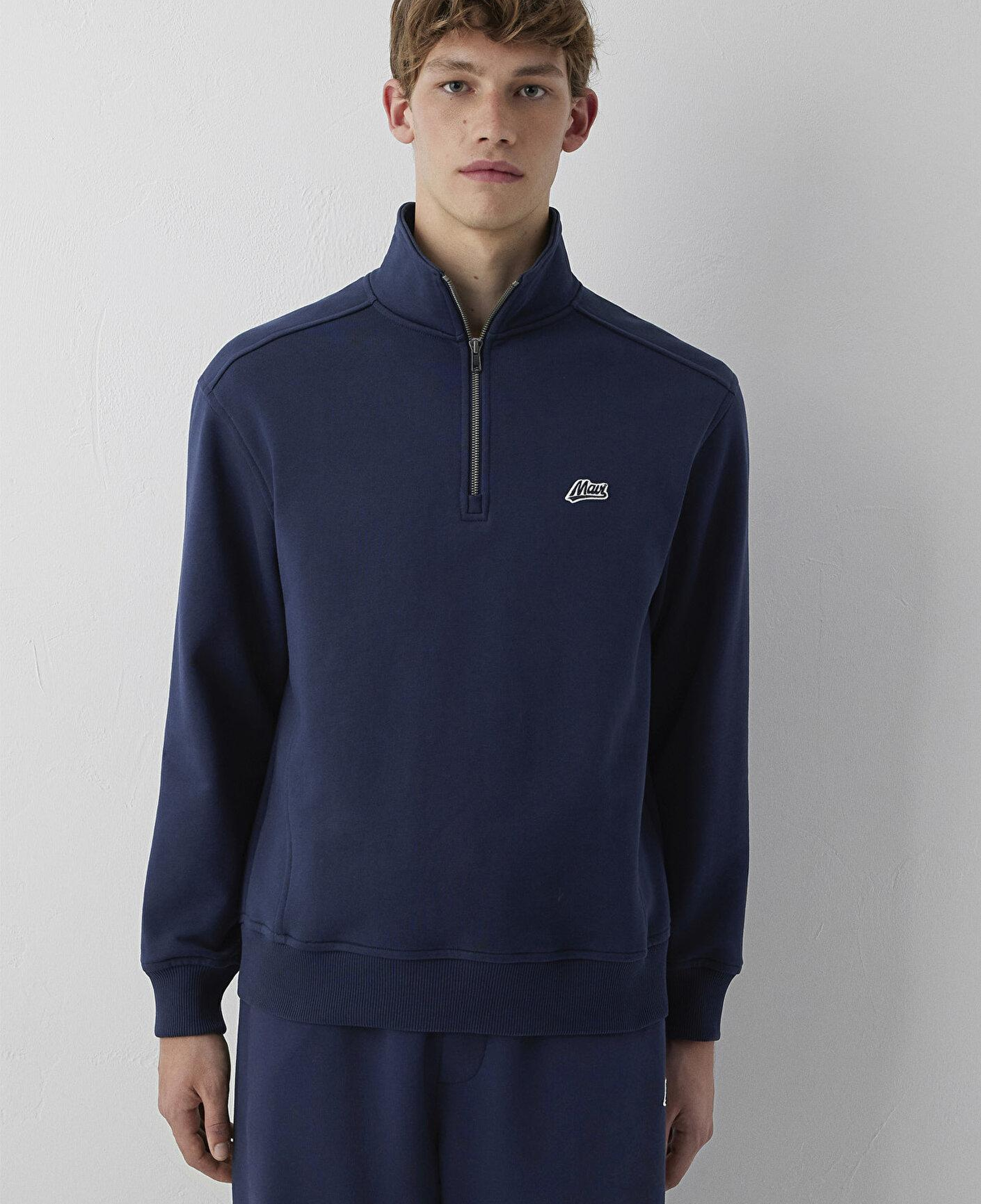 Mavi Mavi Patch Nakışlı Yarı Fermuarlı Lacivert Sweatshirt 0S10613-70490