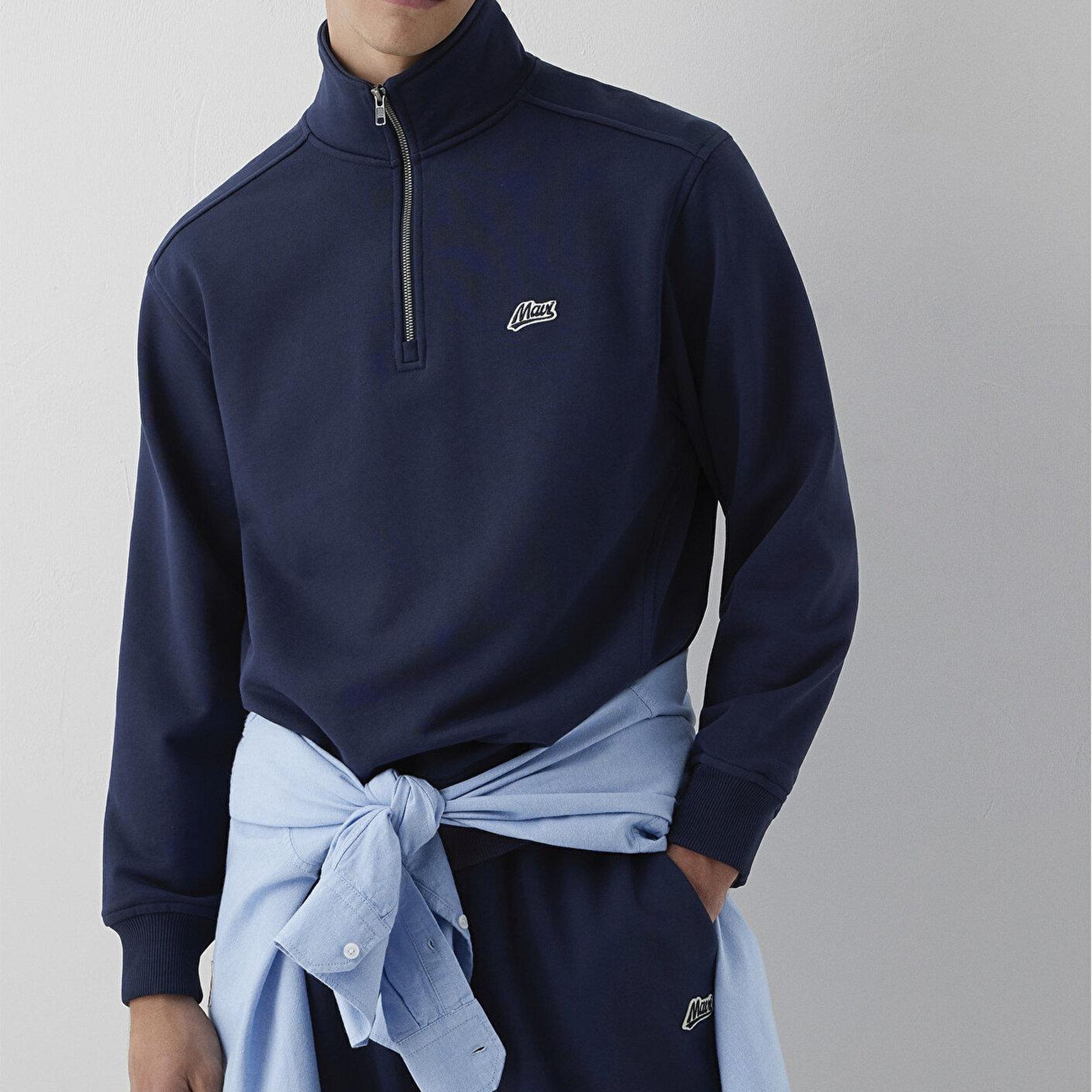Mavi Mavi Patch Nakışlı Yarı Fermuarlı Lacivert Sweatshirt 0S10613-70490