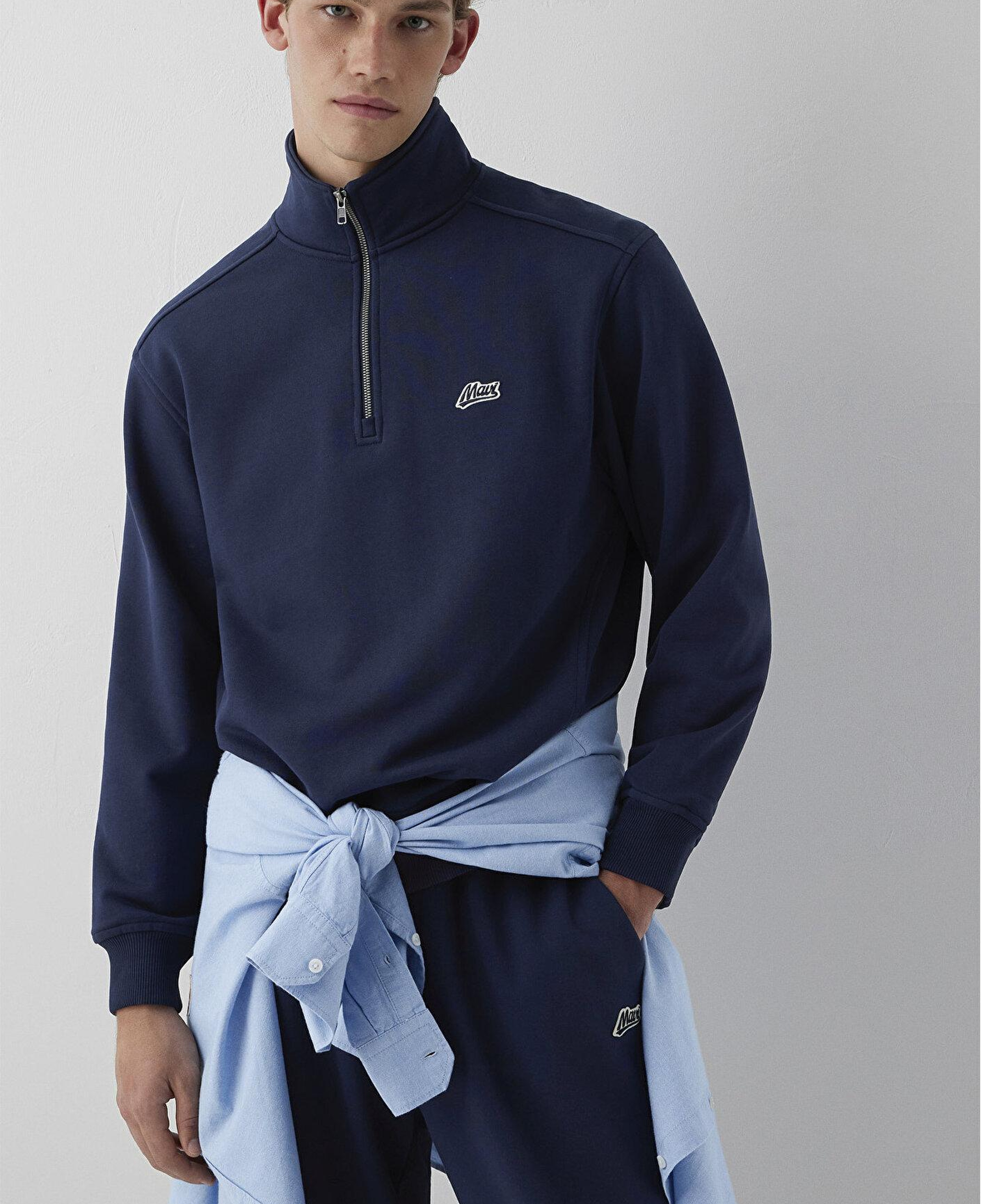 Mavi Mavi Patch Nakışlı Yarı Fermuarlı Lacivert Sweatshirt 0S10613-70490
