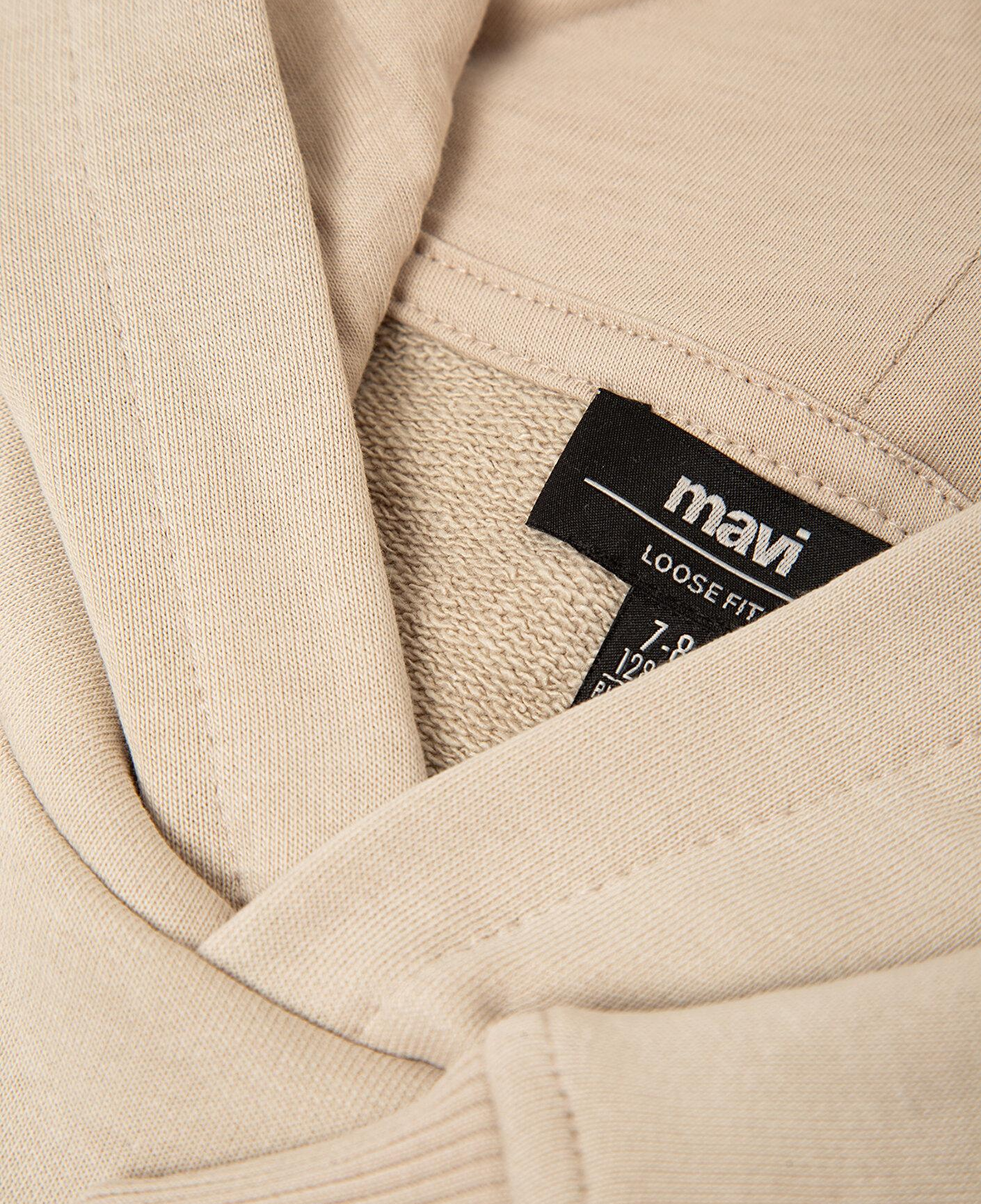 Mavi Kapüşonlu Ekru Sweatshirt 6S10209-70039