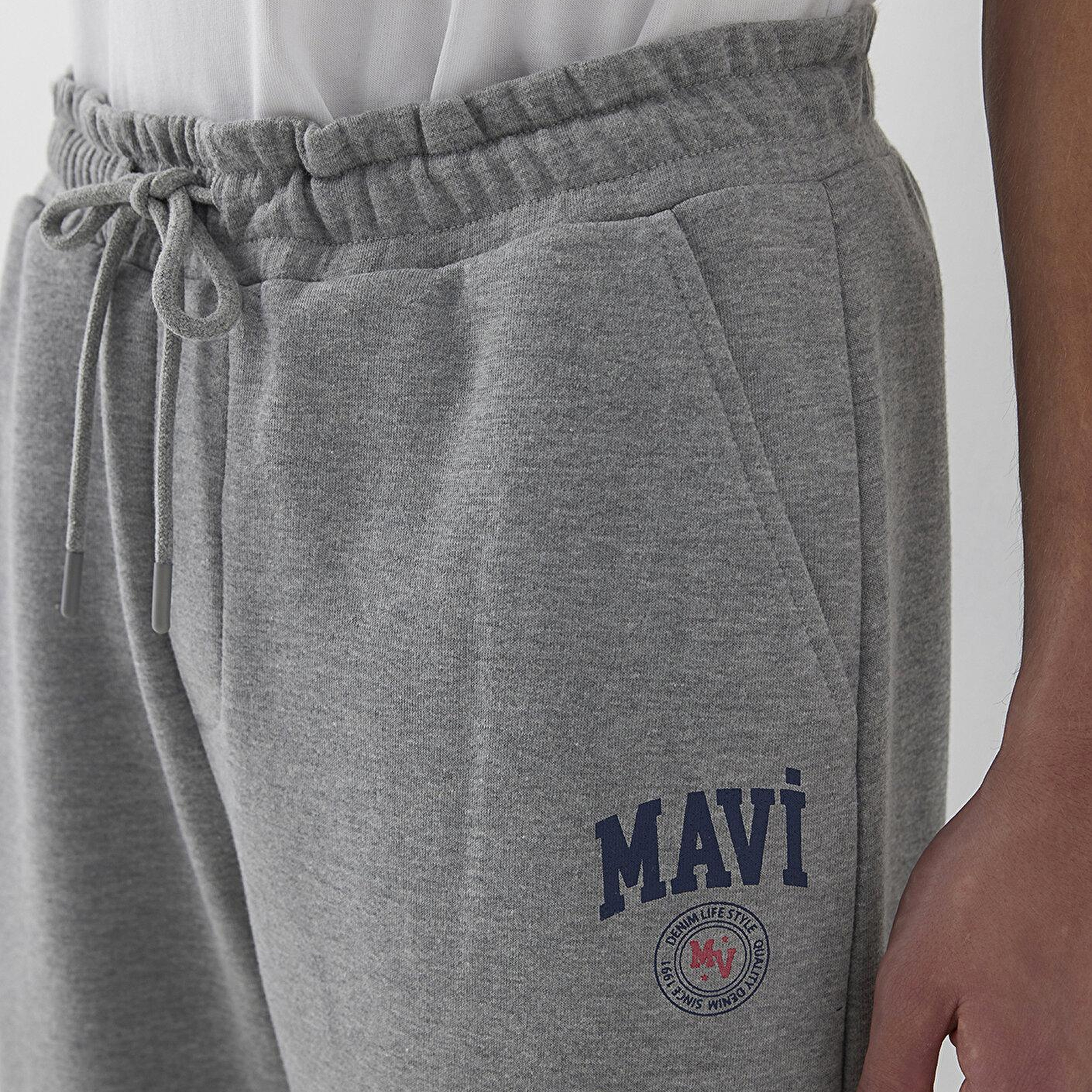 Mavi Mavi Logo Baskılı Gri Eşofman Altı 0010633-80018