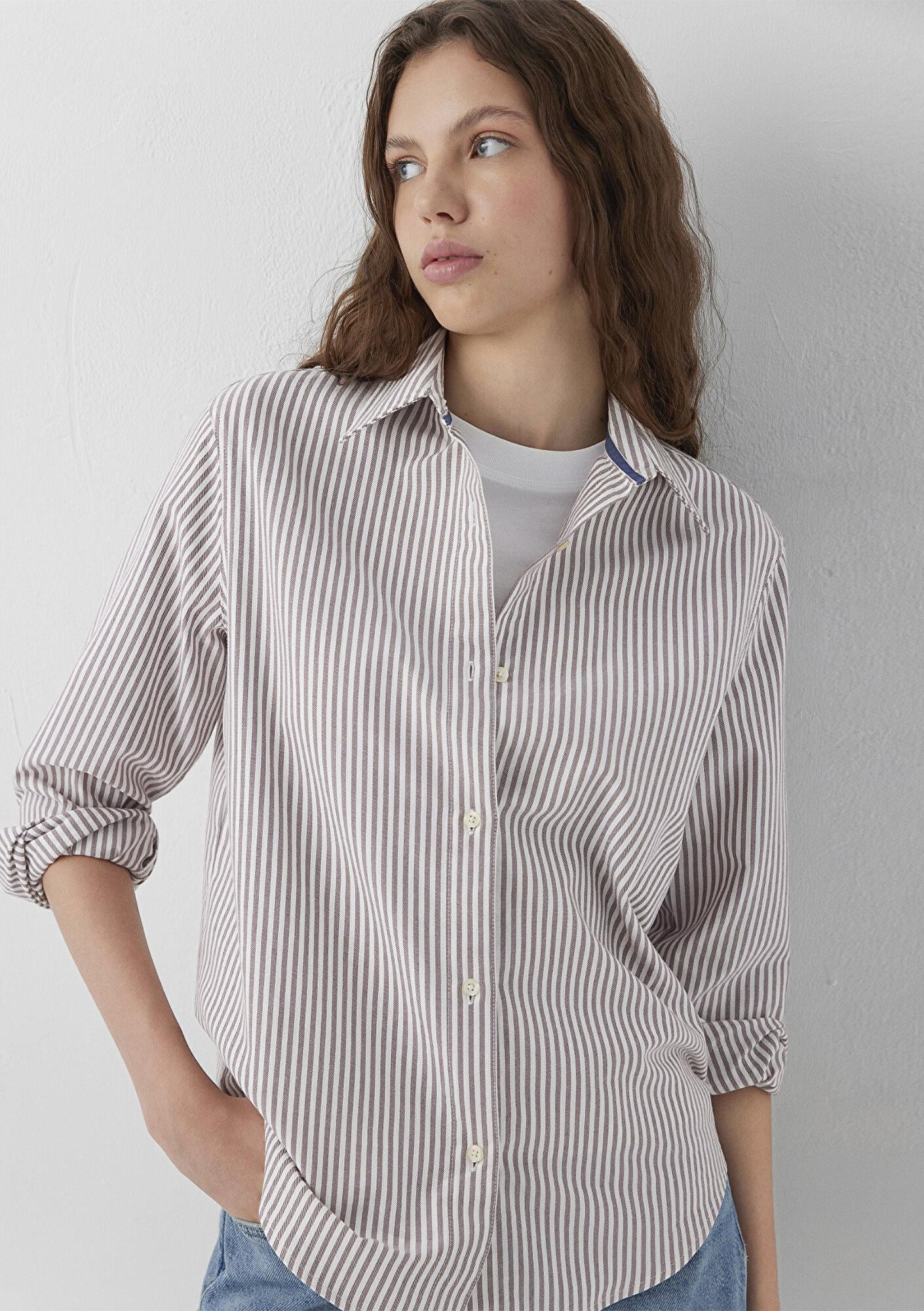 Mavi Çizgili Gömlek Regular Fit / Normal Kesim 1211584-87982