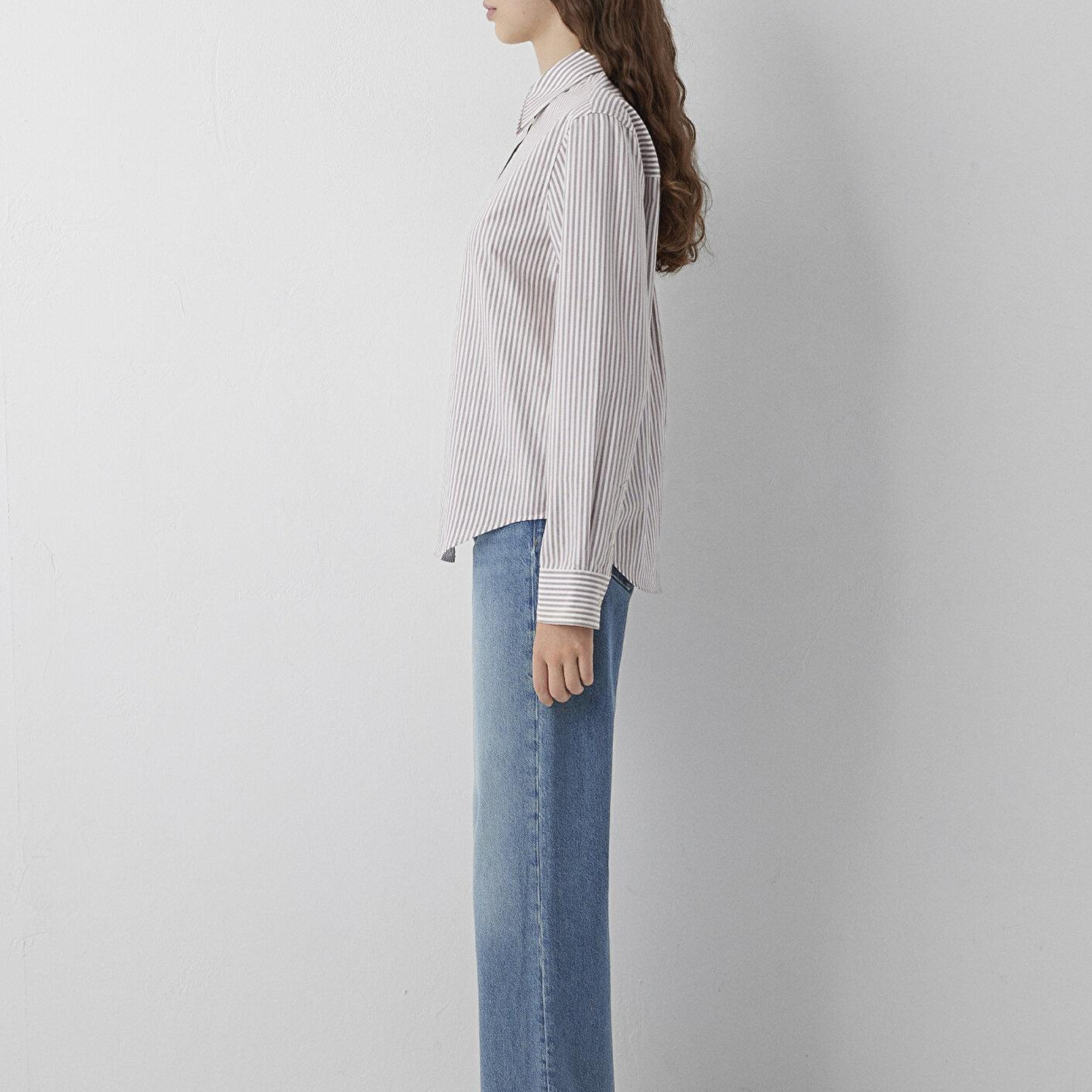 Mavi Çizgili Gömlek Regular Fit / Normal Kesim 1211584-87982