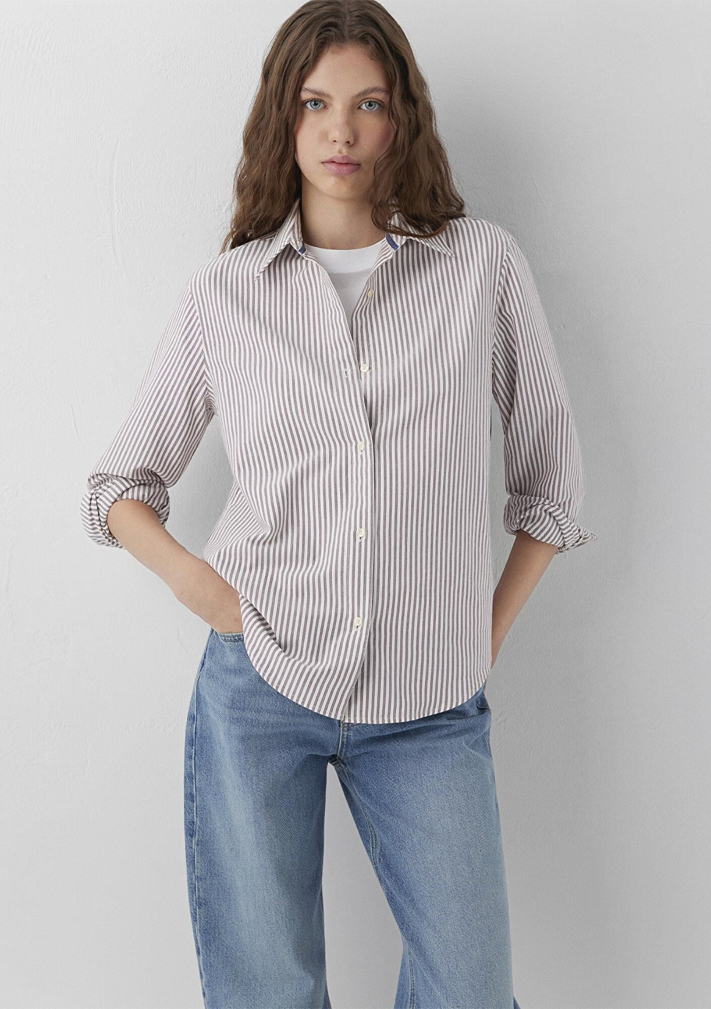 Mavi Çizgili Gömlek Regular Fit / Normal Kesim 1211584-87982