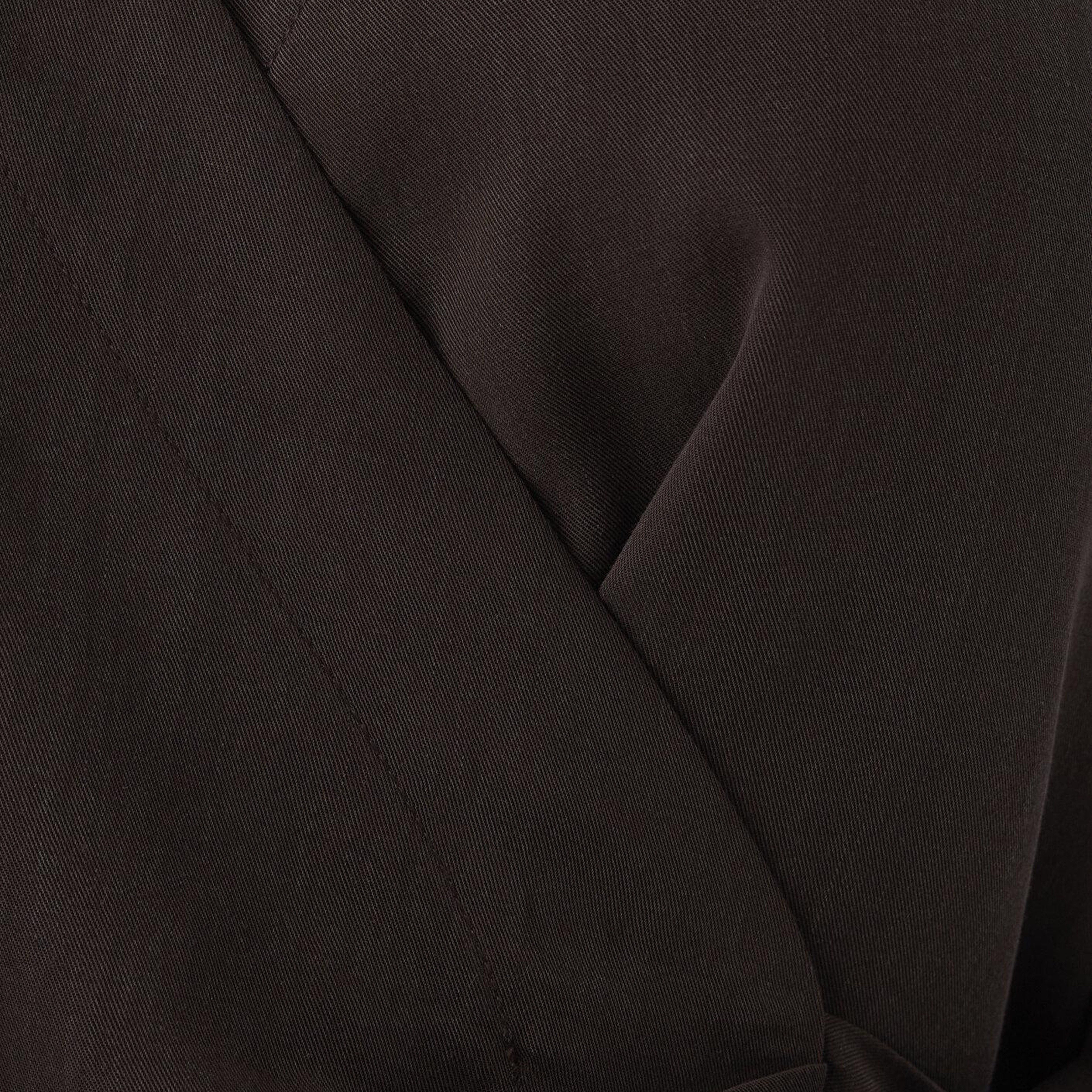Mavi (Tencel TM) Lyocell Çapraz Bağlamalı Kahverengi Bluz 1211581-70236