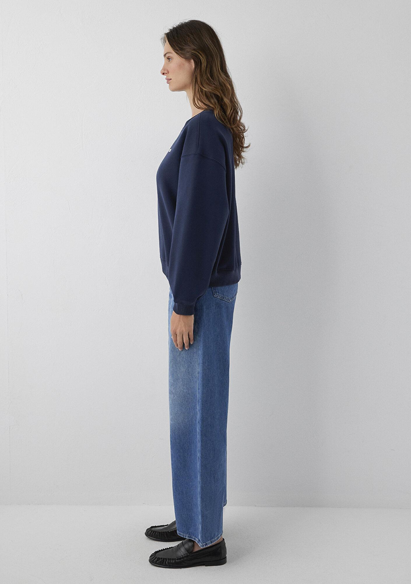 Mavi Mavi Logo Baskılı Lacivert Sweatshirt 1S10490-32184