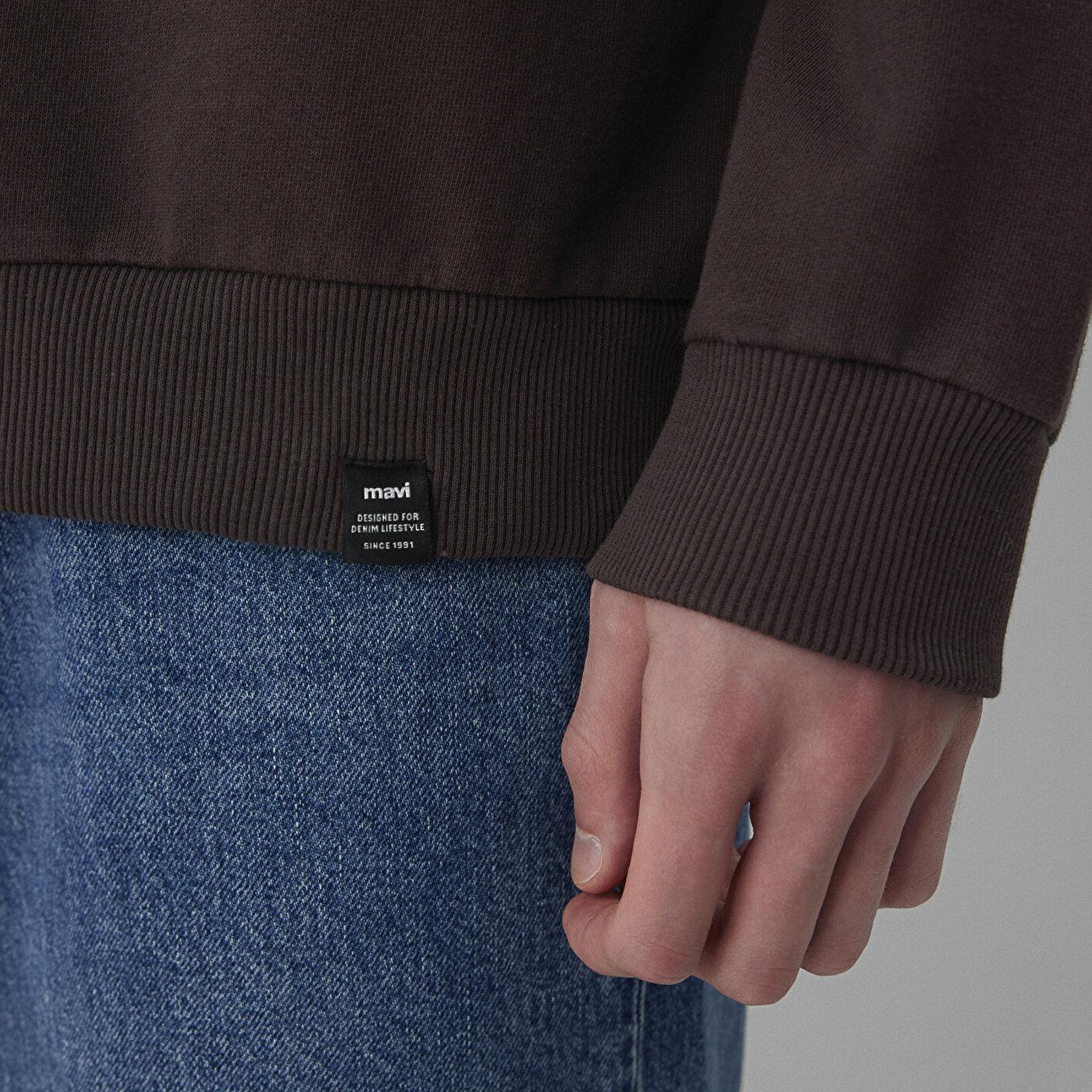 Mavi Fermuarlı Kahverengi Polo Sweatshirt 0S10622-70220