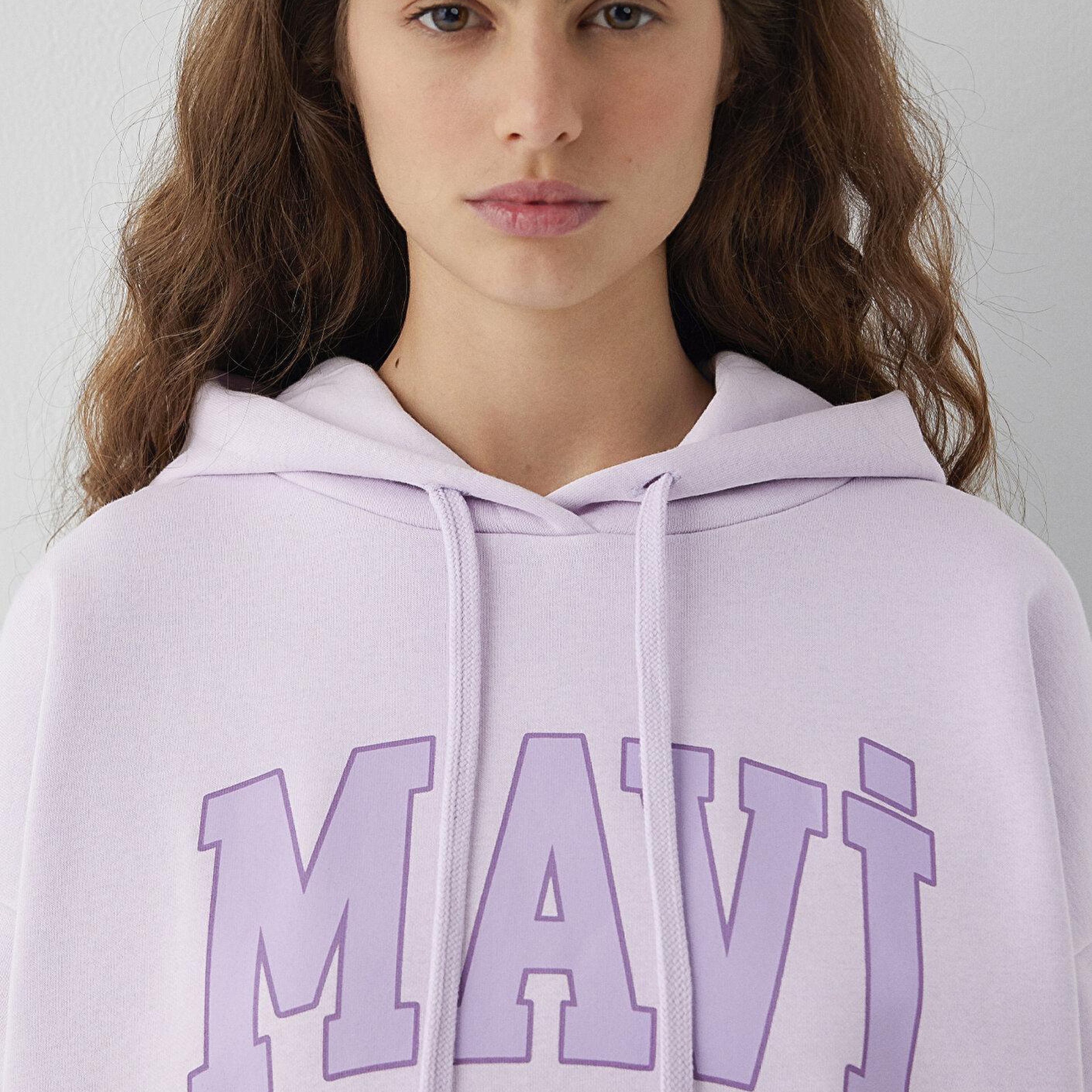 Mavi Mavi Logo Baskılı Kapüşonlu Lila Sweatshirt 1600361-70512